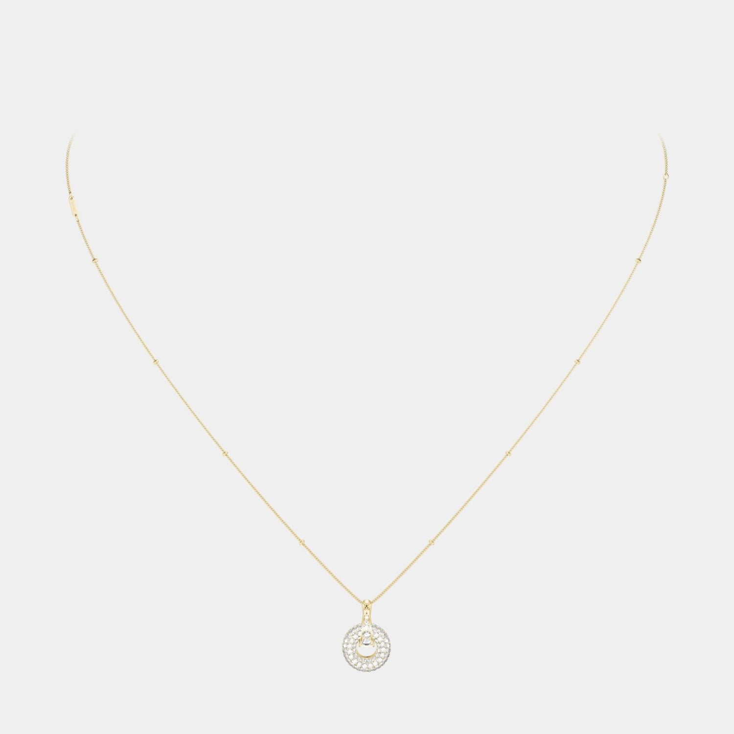 Wecord Pavé Soho Necklace, Gold, Front