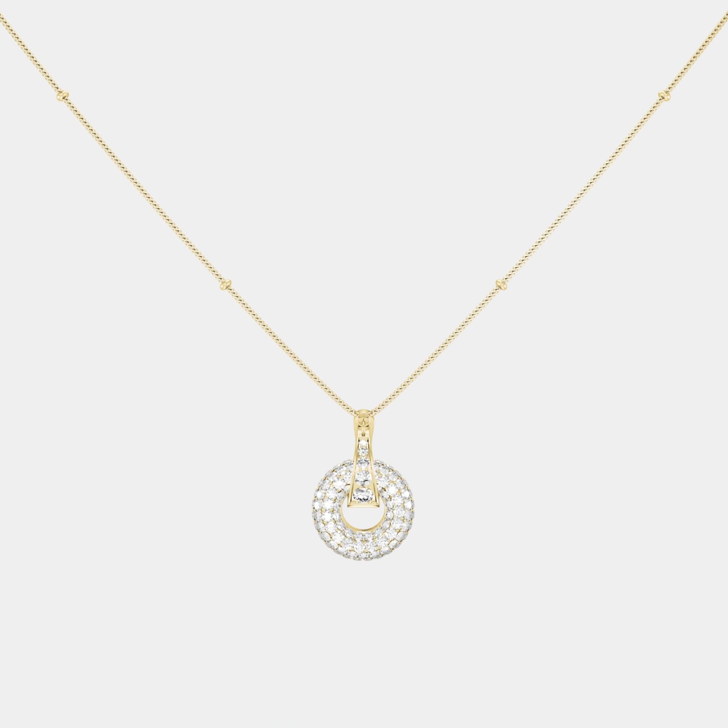 Wecord Pavé Soho Necklace, Gold, Pendant
