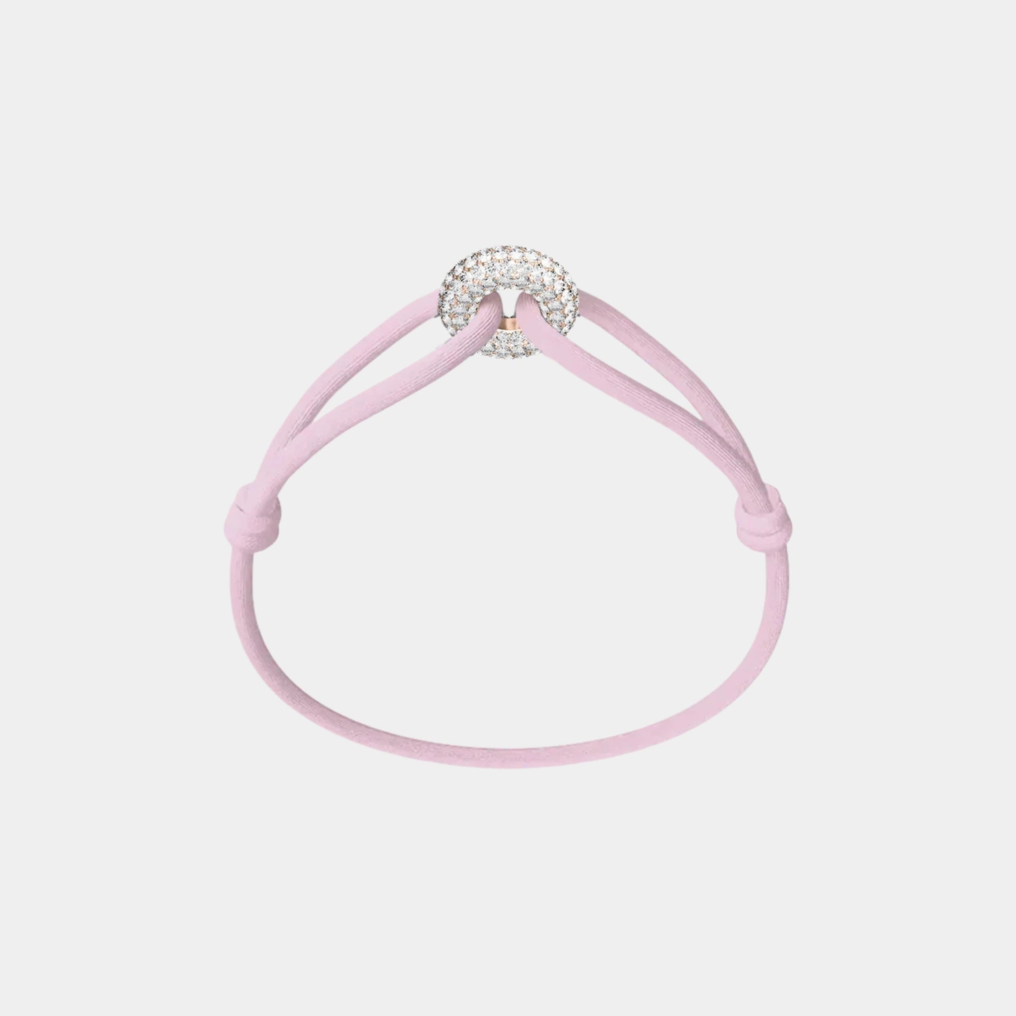Wecord Rose Soho Pave Cord Bracelet, Light Pink