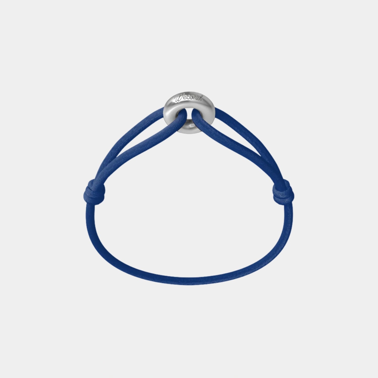 Wecord Silver Soho Cord Bracelet, Navy Blue