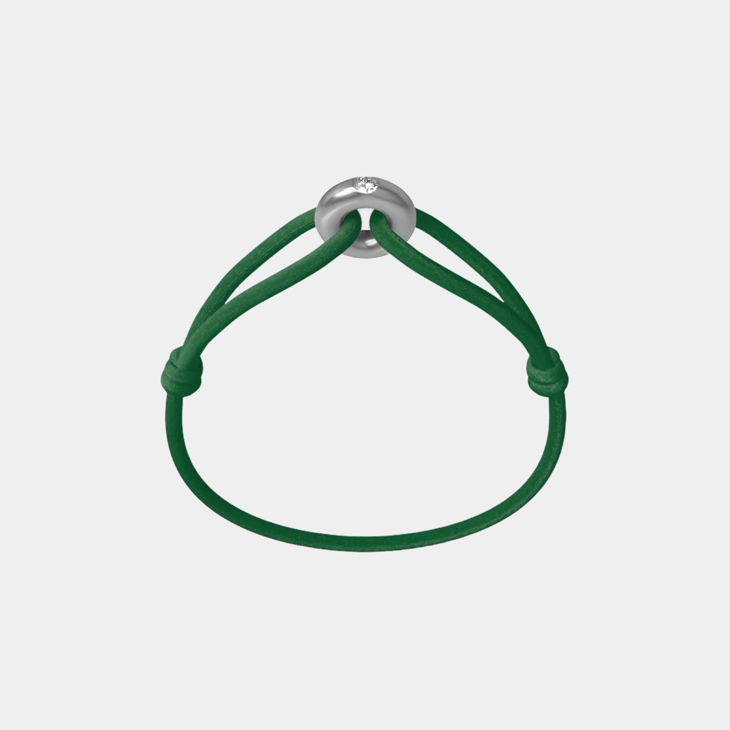 Wecord Silver Soho Diamond Cord Bracelet, Green
