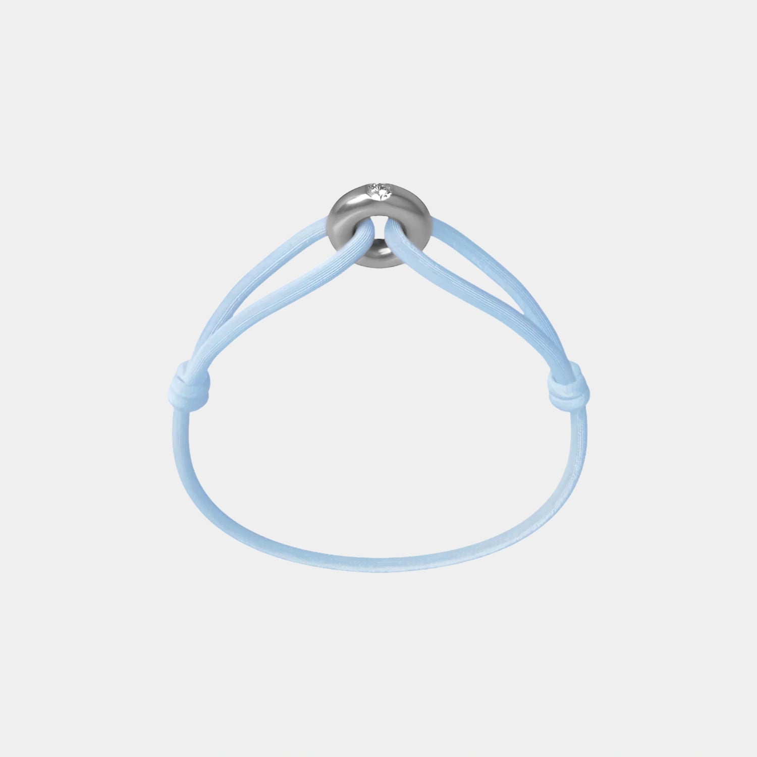 Wecord Silver Soho Diamond Cord Bracelet, Light Blue
