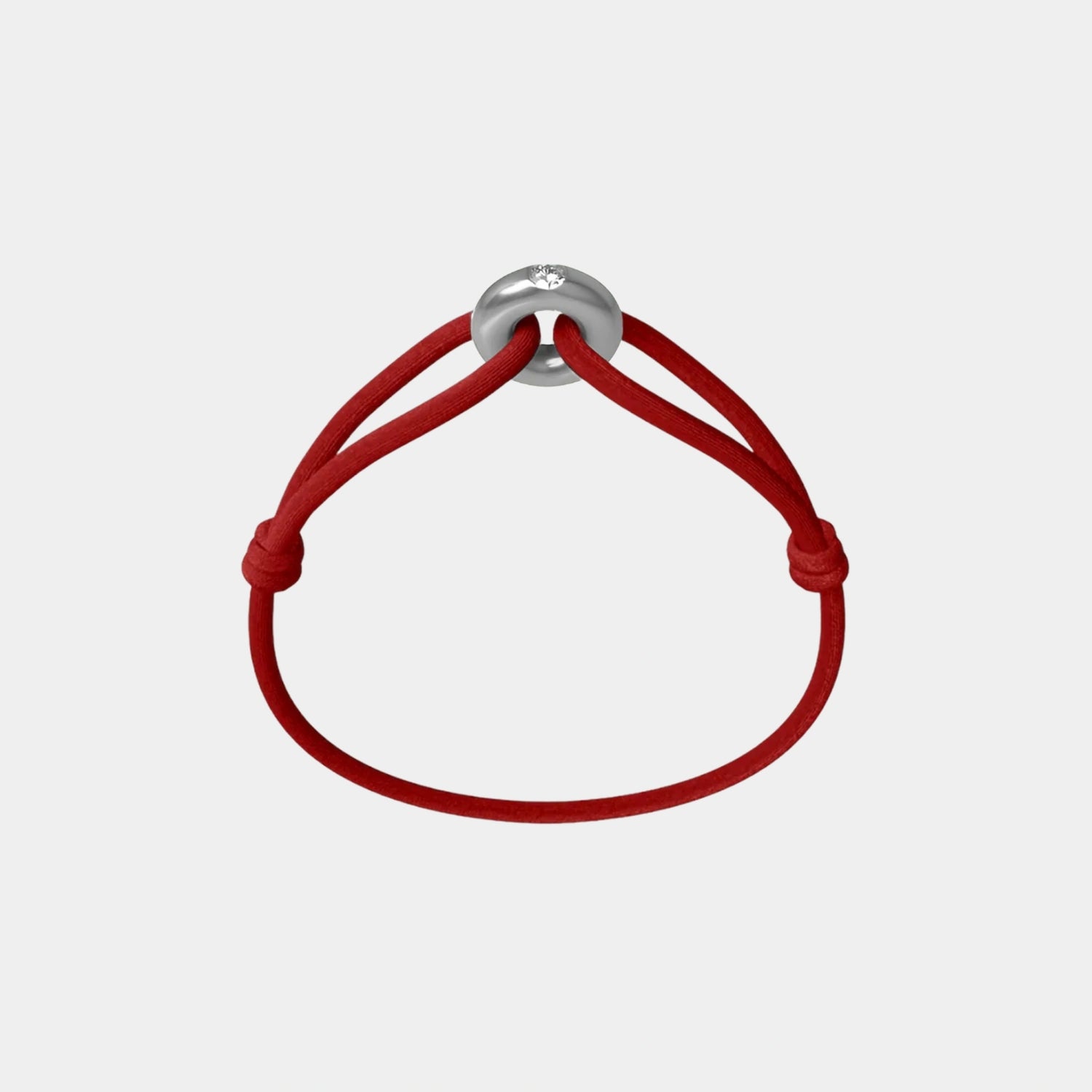 Wecord Silver Soho Diamond Cord Bracelet, Red