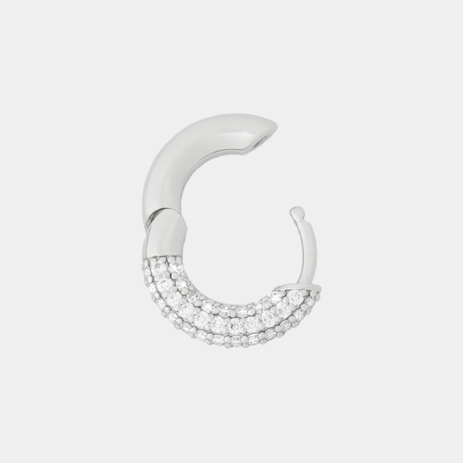 Wecord Soho Hoop Earrings, Silver, Front