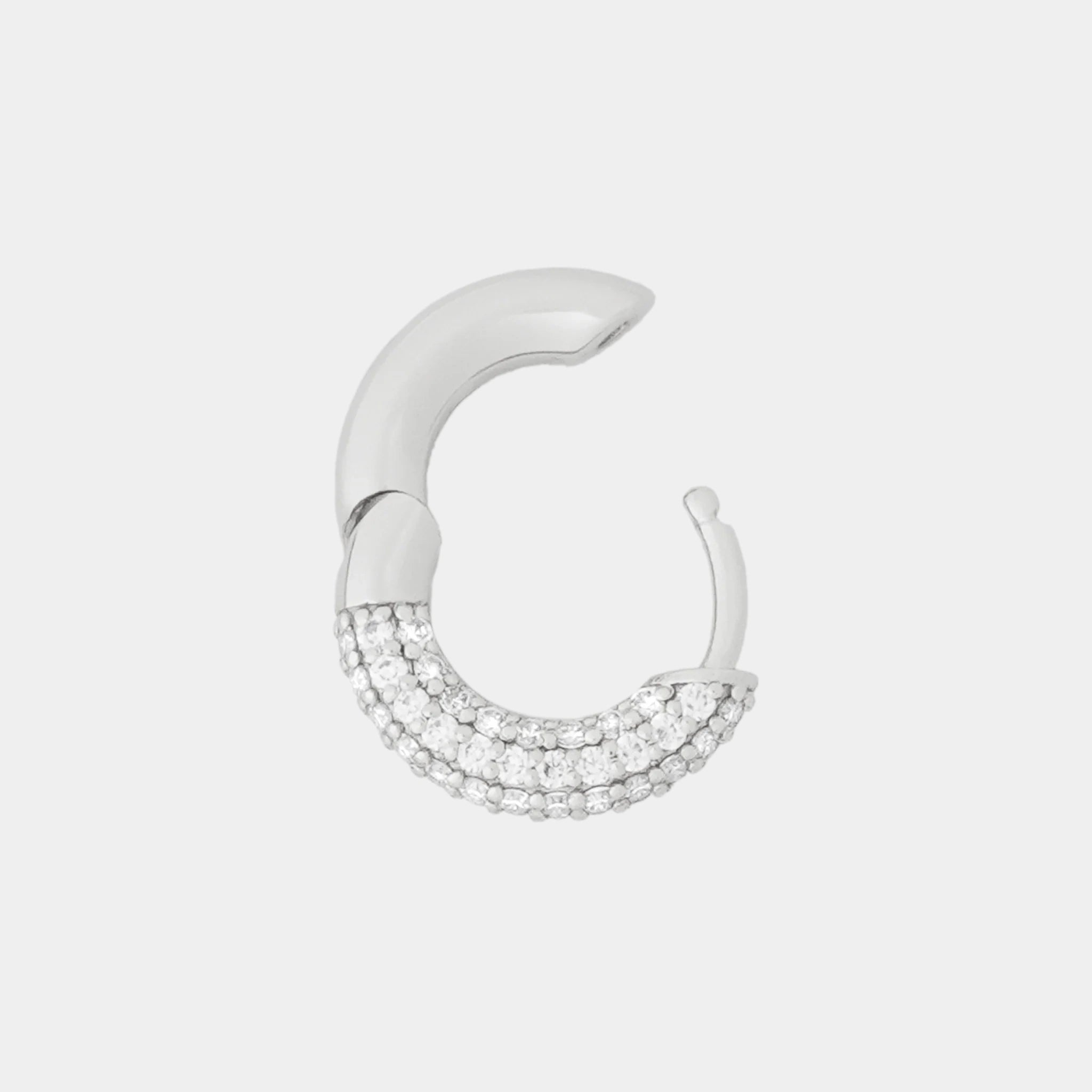Wecord Soho Hoop Earrings, Silver, Front