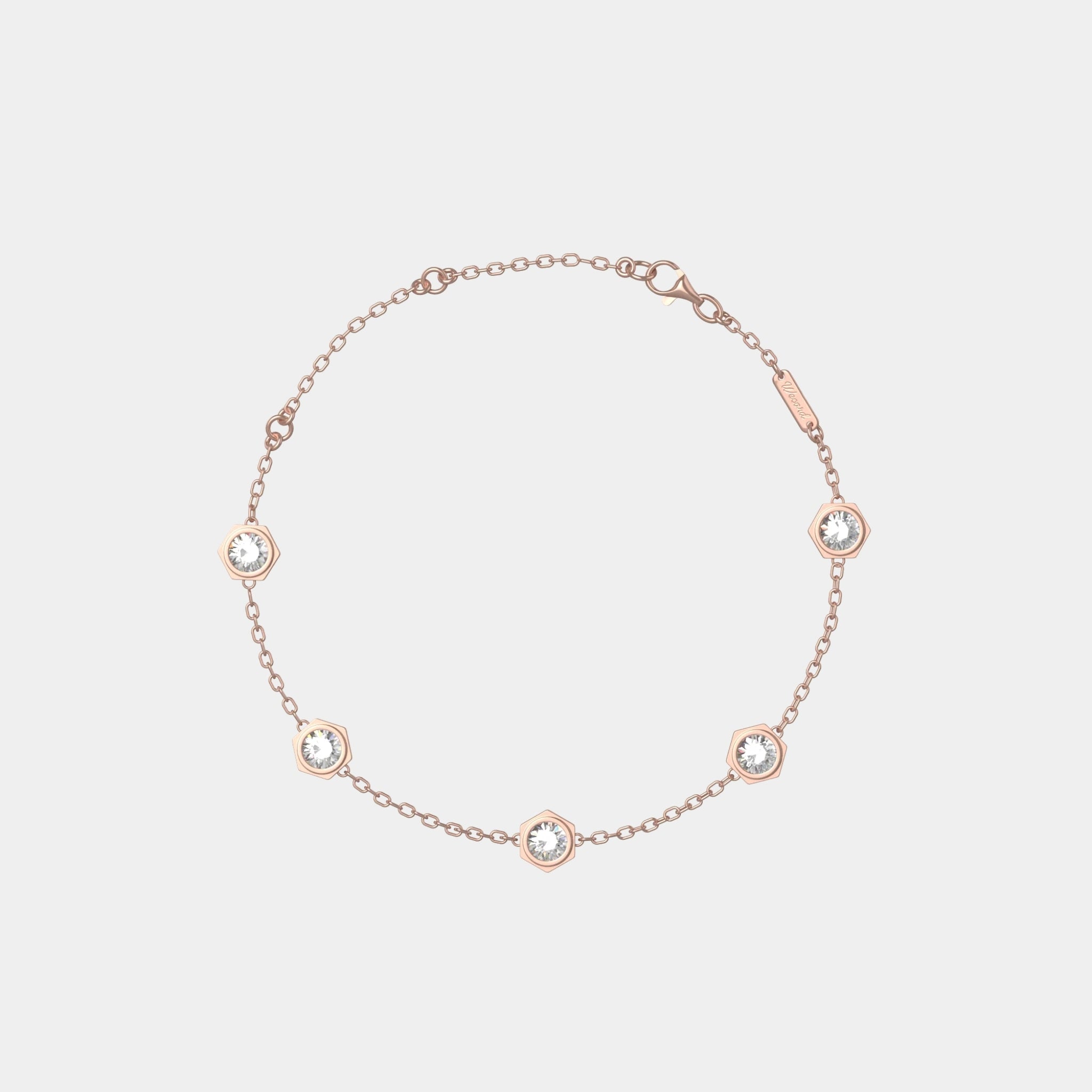 Wecord Unity Bracelet 5 Motifs, Rose Gold