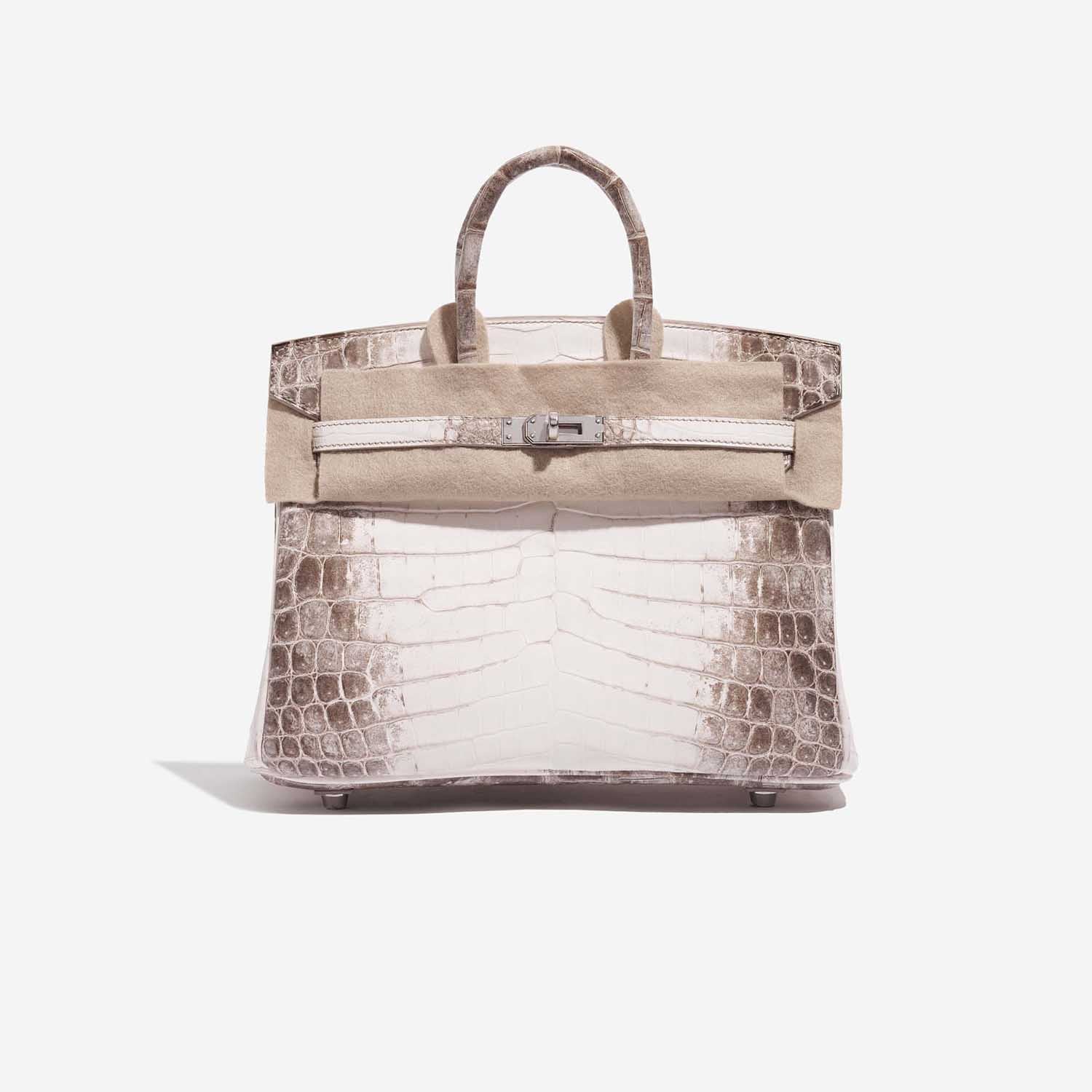 Birkin 25 Niloticus Crocodile Himalaya Blanc