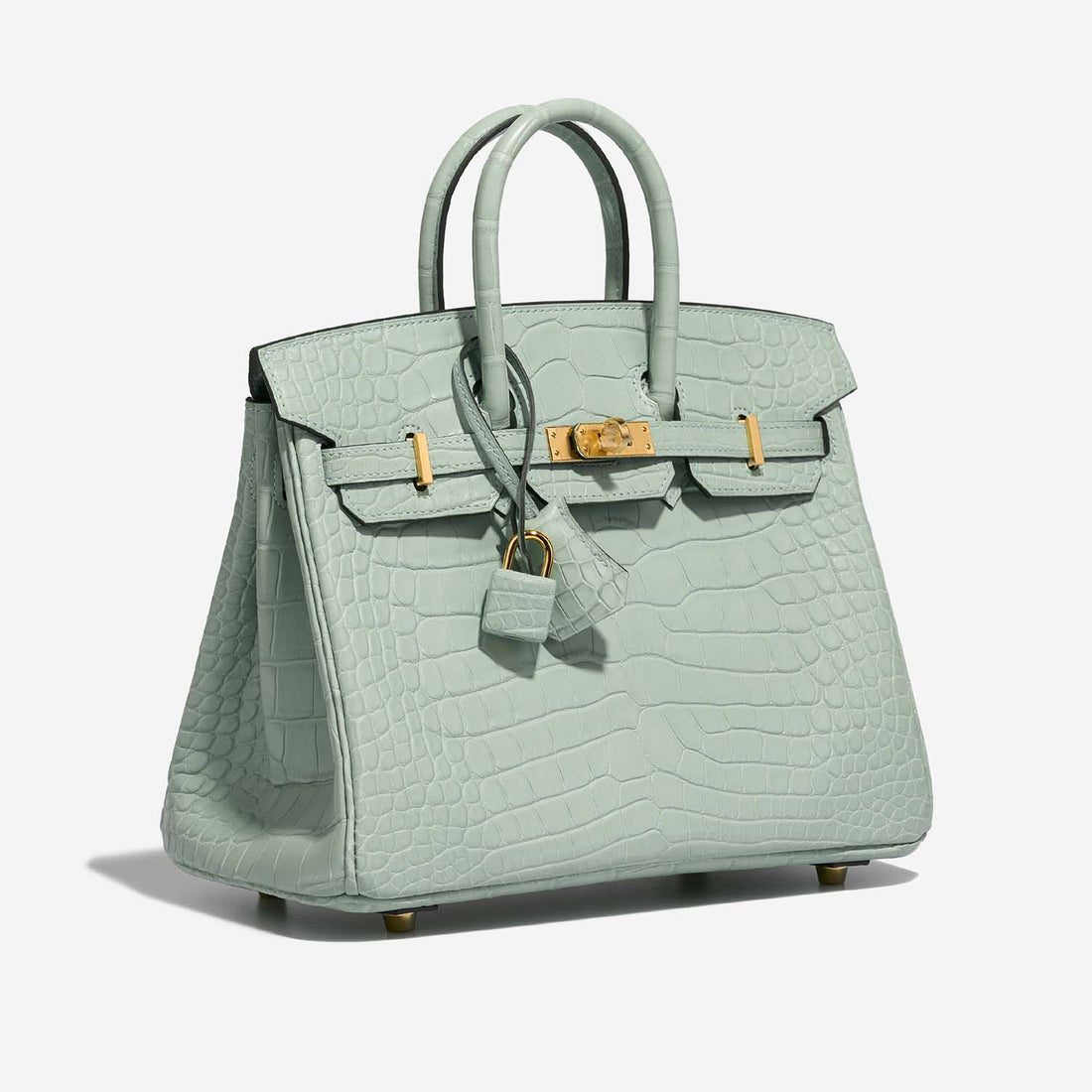 حقيبة Birkin 25 من جلد Alligator Matte باللون Vert d'Eau