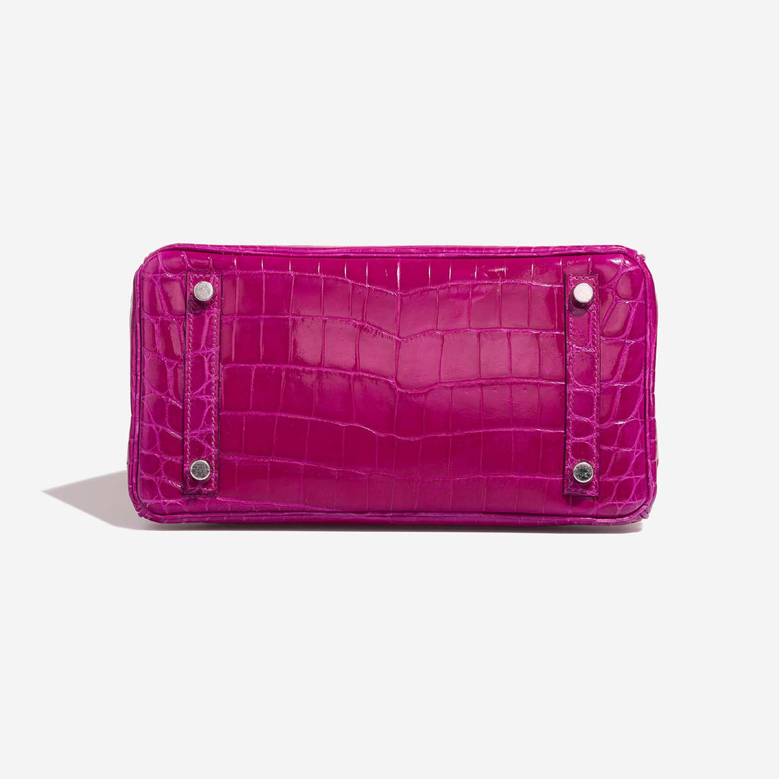 حقيبة Birkin 25 من جلد Niloticus Crocodile باللون Rose Pourpre