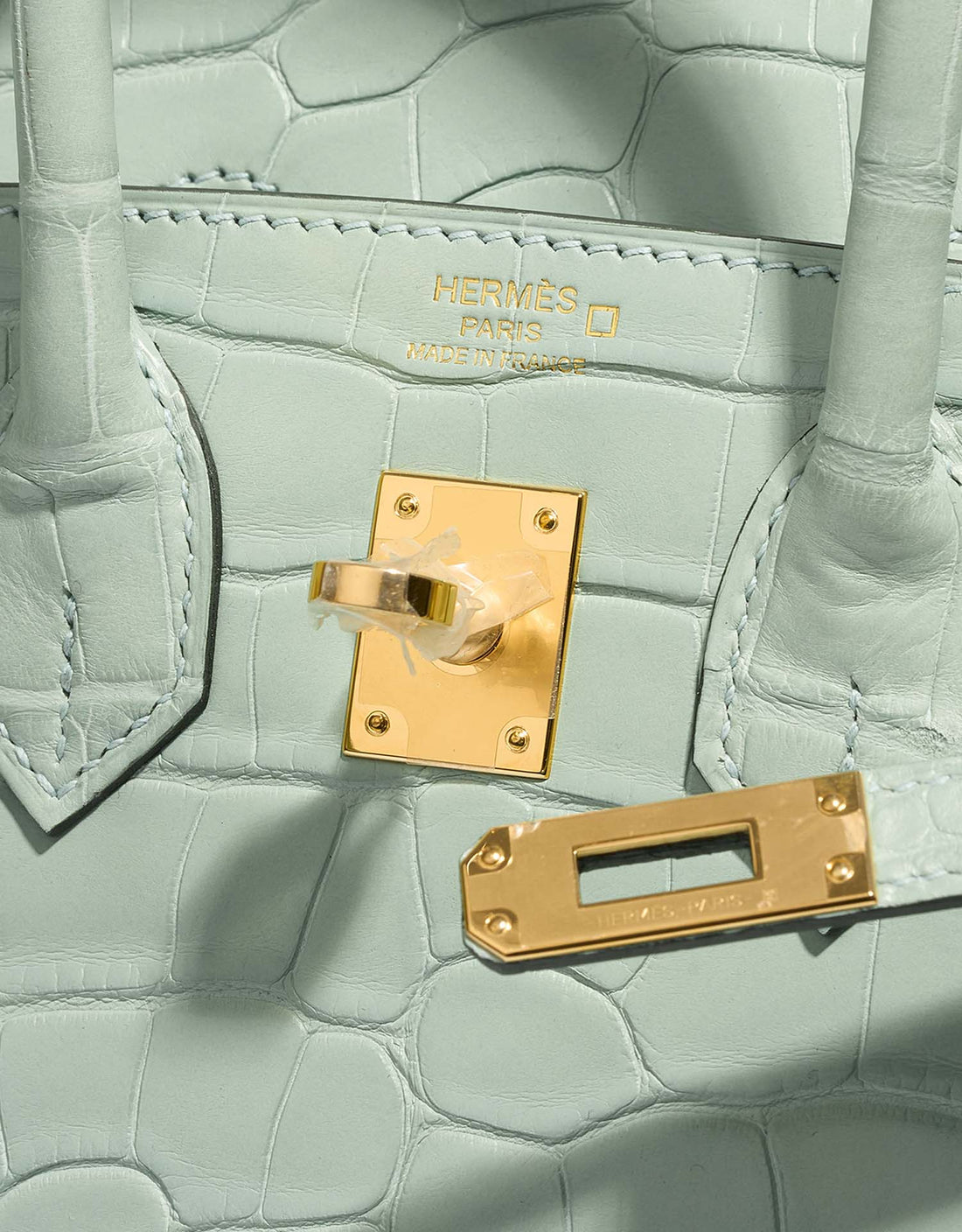 حقيبة Birkin 25 من جلد Alligator Matte باللون Vert d'Eau