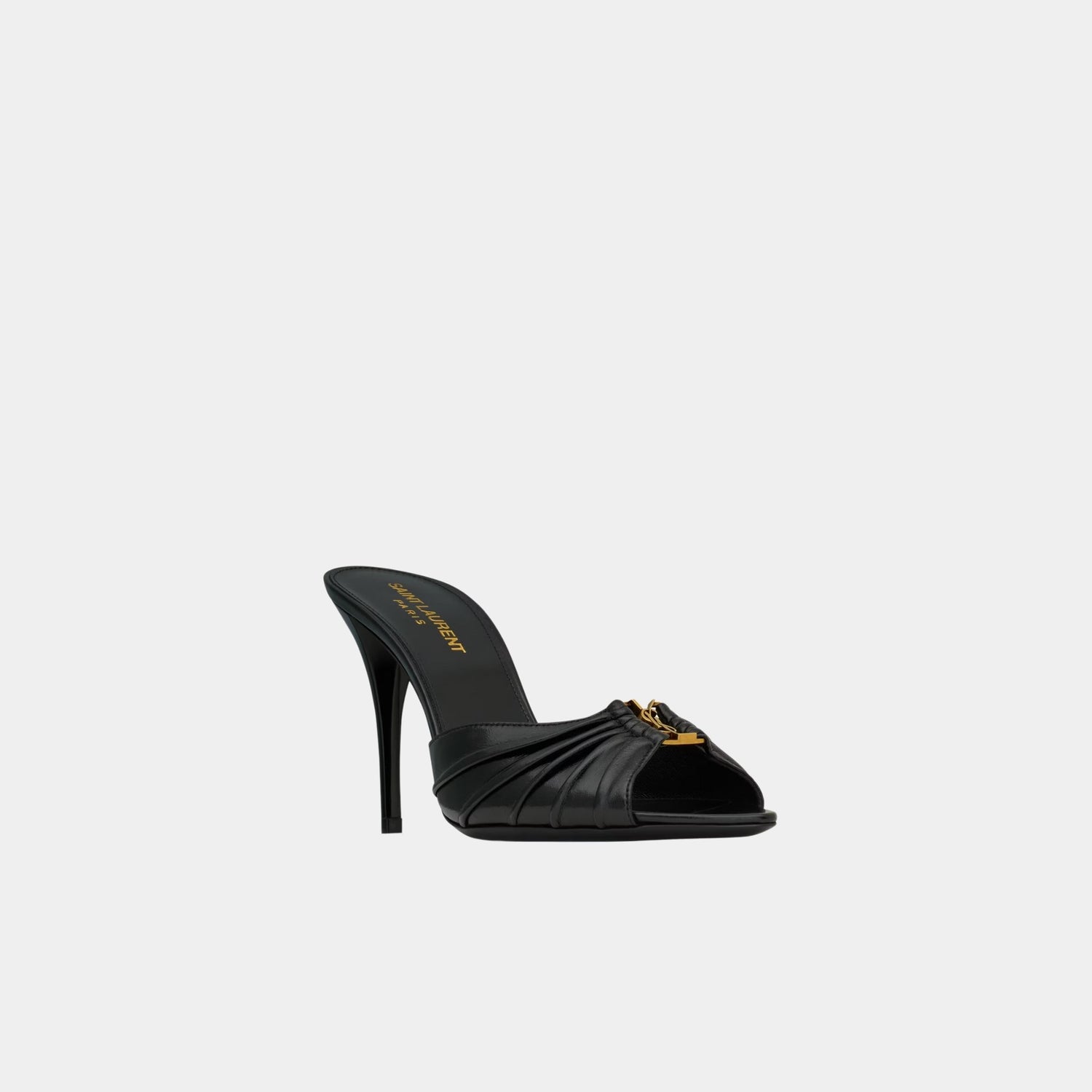 Yves Saint Laurent Babylone Mules In Smooth Lambskin Leather, Front