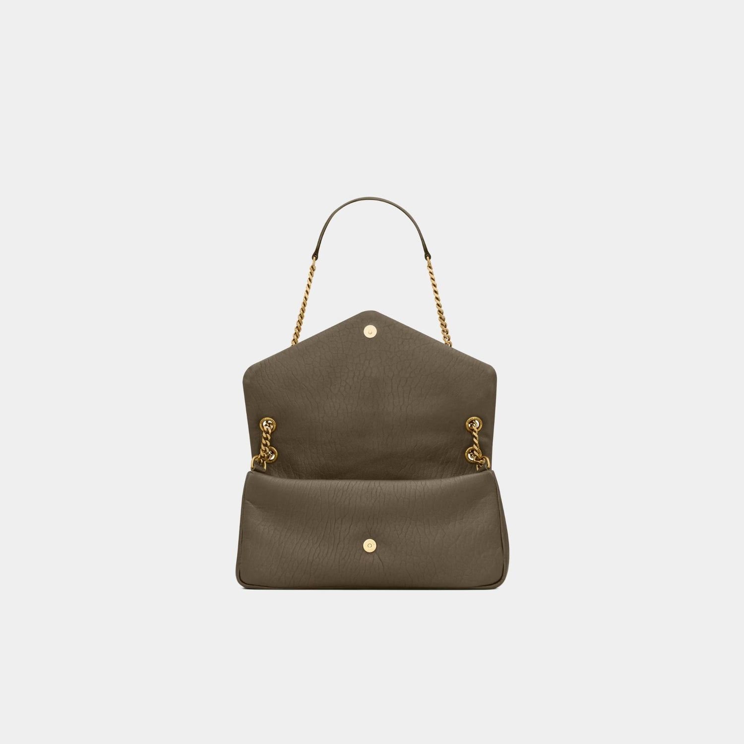 Yves Saint Laurent Calypso Medium In Grained Lambskin, Light Musk, Open