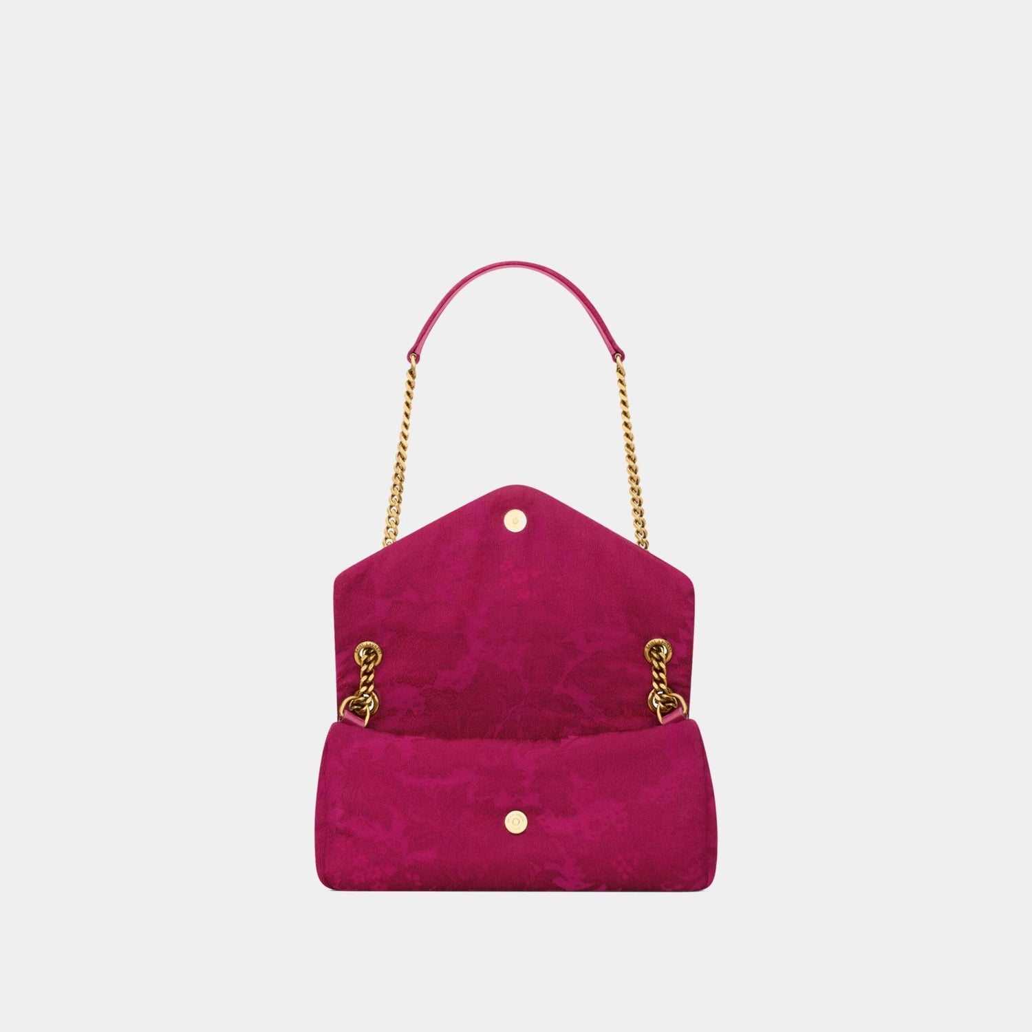 Yves Saint Laurent Calypso Small In Baroque Floral Jacquard, Red Berries, Open