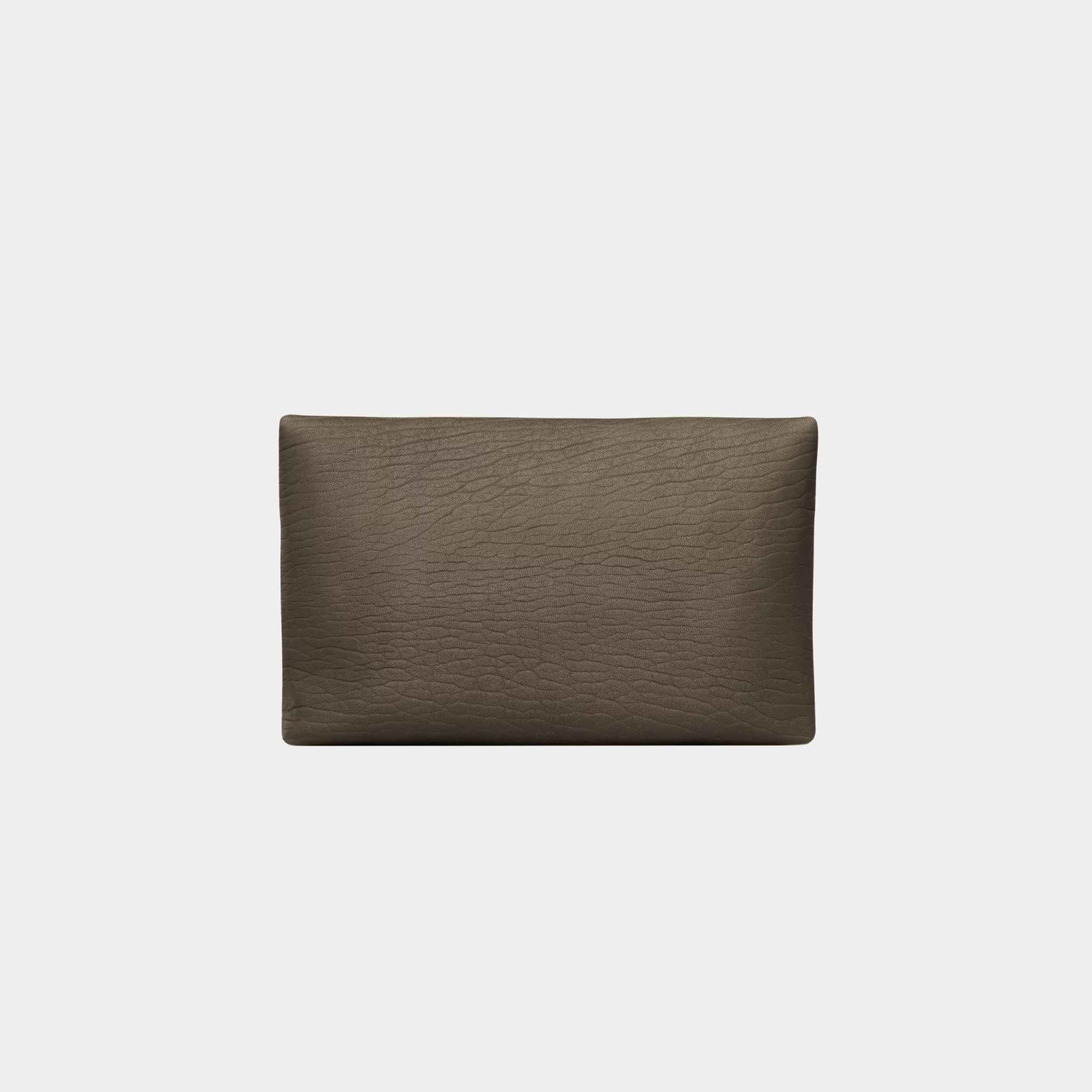 Yves Saint Laurent Cassandre Large Envelope Pouch In Lambskin, Light Musk, Back
