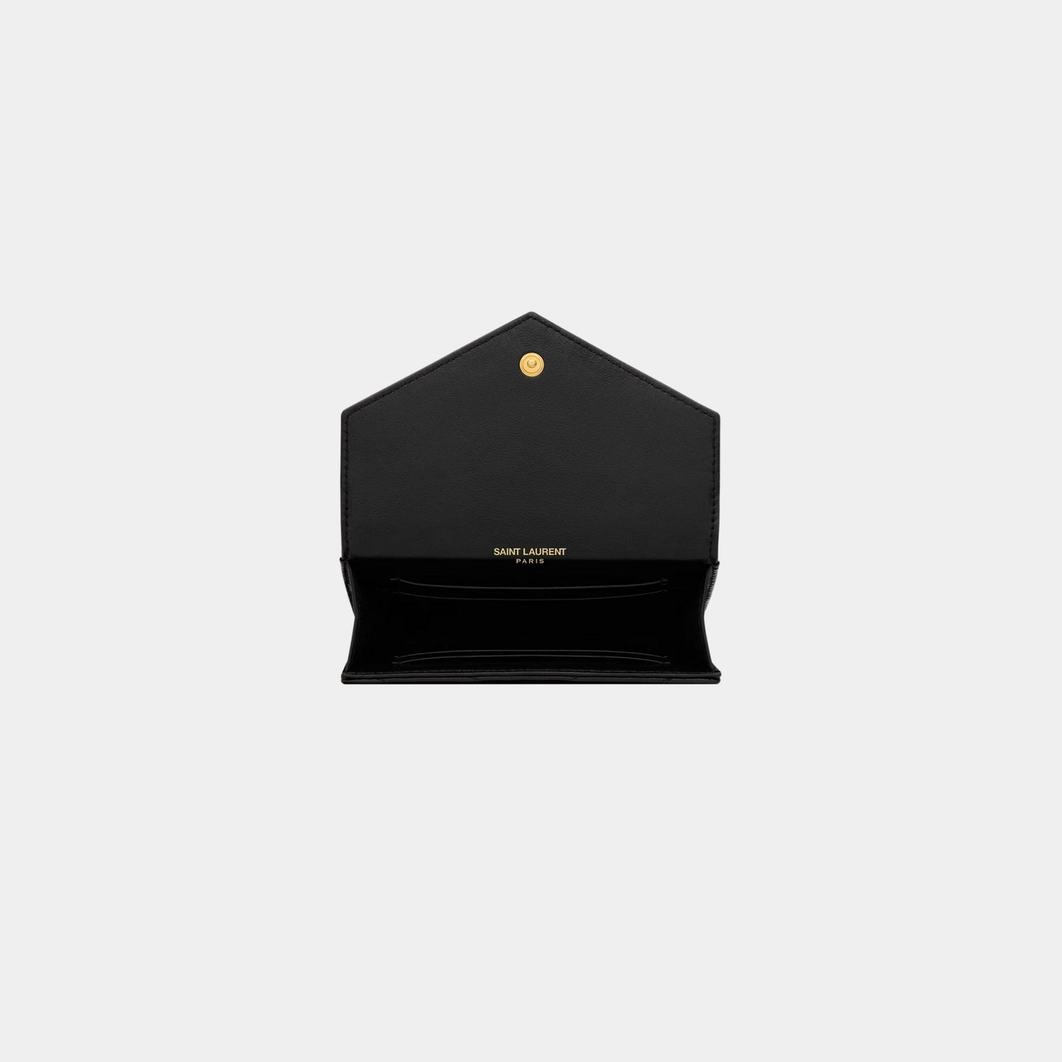 Yves Saint Laurent Cassandre Matelasse Small Envelope Wallet Lambskin, Black, Top