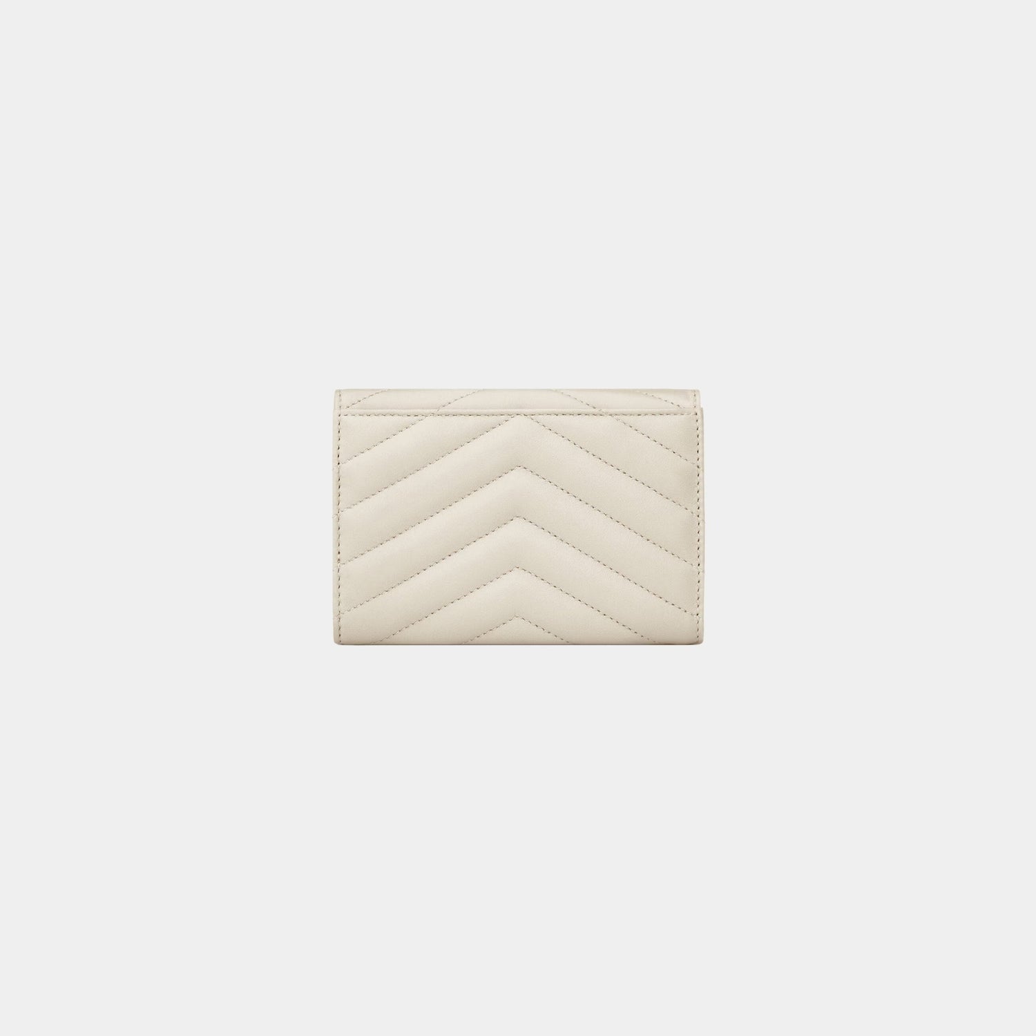 Yves Saint Laurent Cassandre Matelasse Small Envelope Wallet Lambskin, Blanc Vintage, Back
