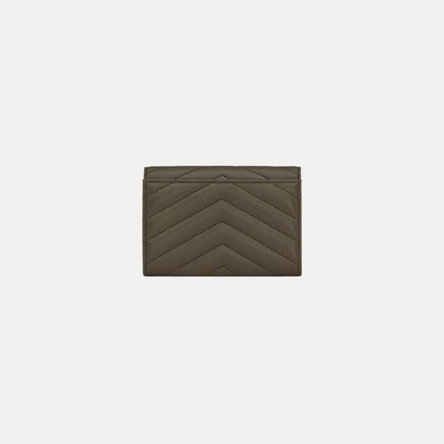 Yves Saint Laurent Cassandre Matelasse Small Envelope Wallet Lambskin, Light Musk, Back