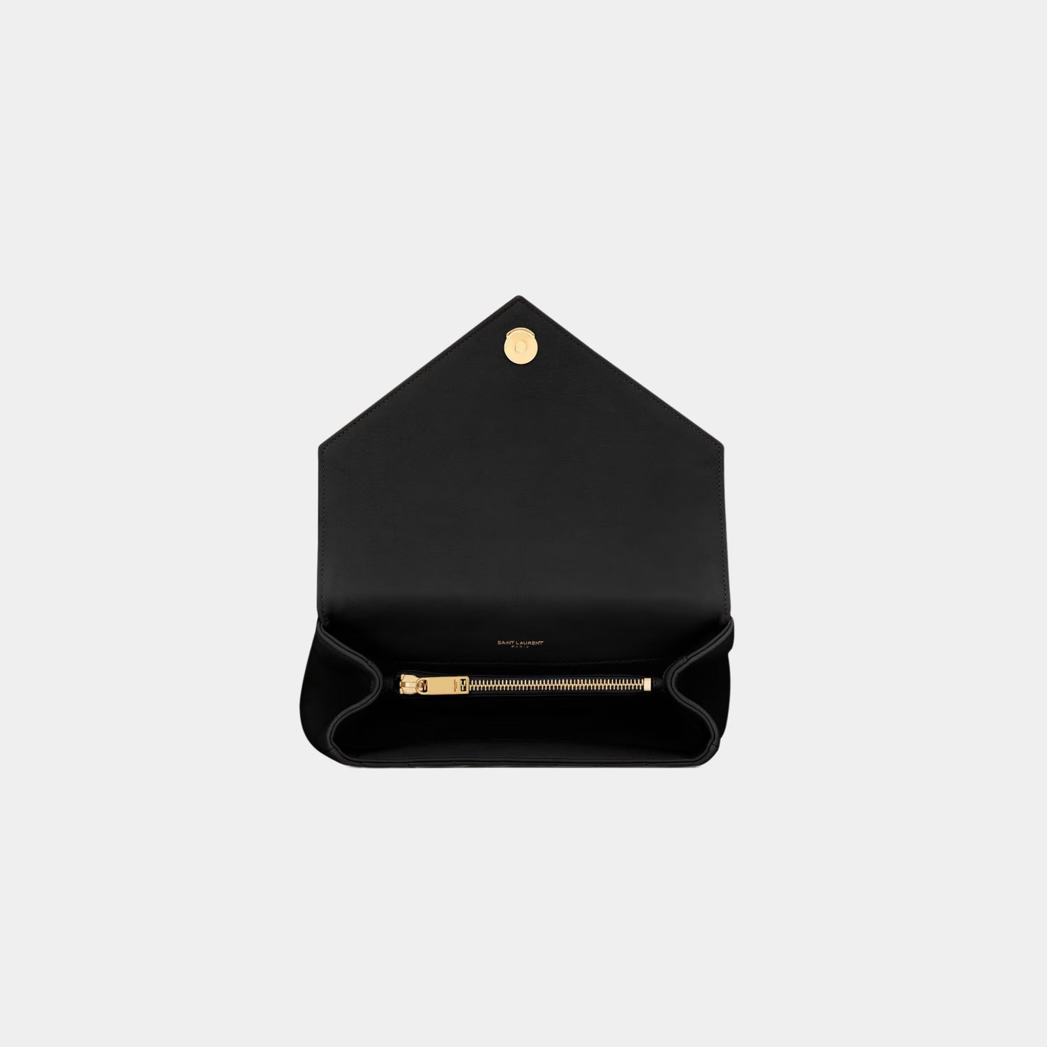 Yves Saint Laurent College Medium In Quilted Leather Bronze Hardware, Black, Top