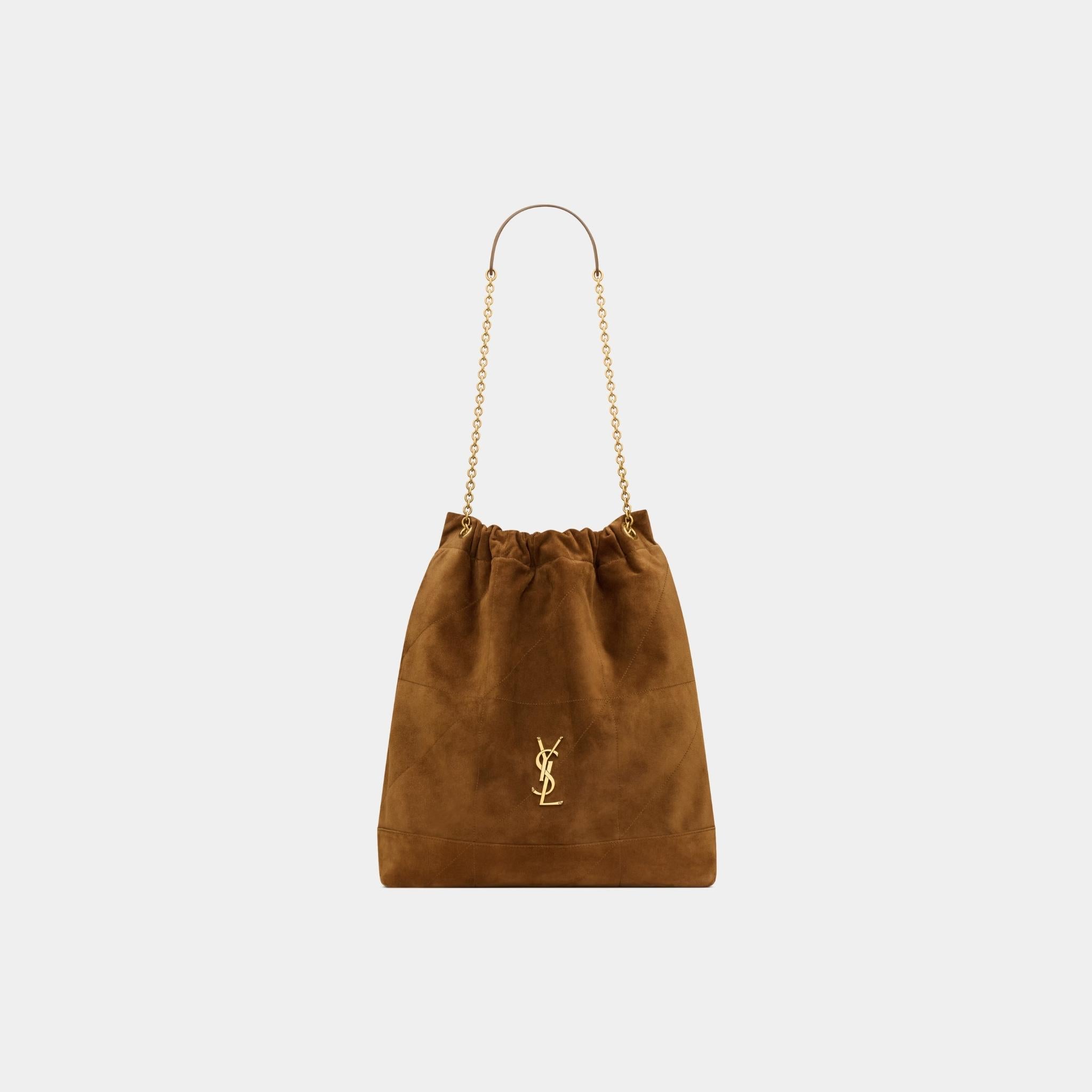 Yves Saint Laurent Jamie Large Pochon In Suede, Front