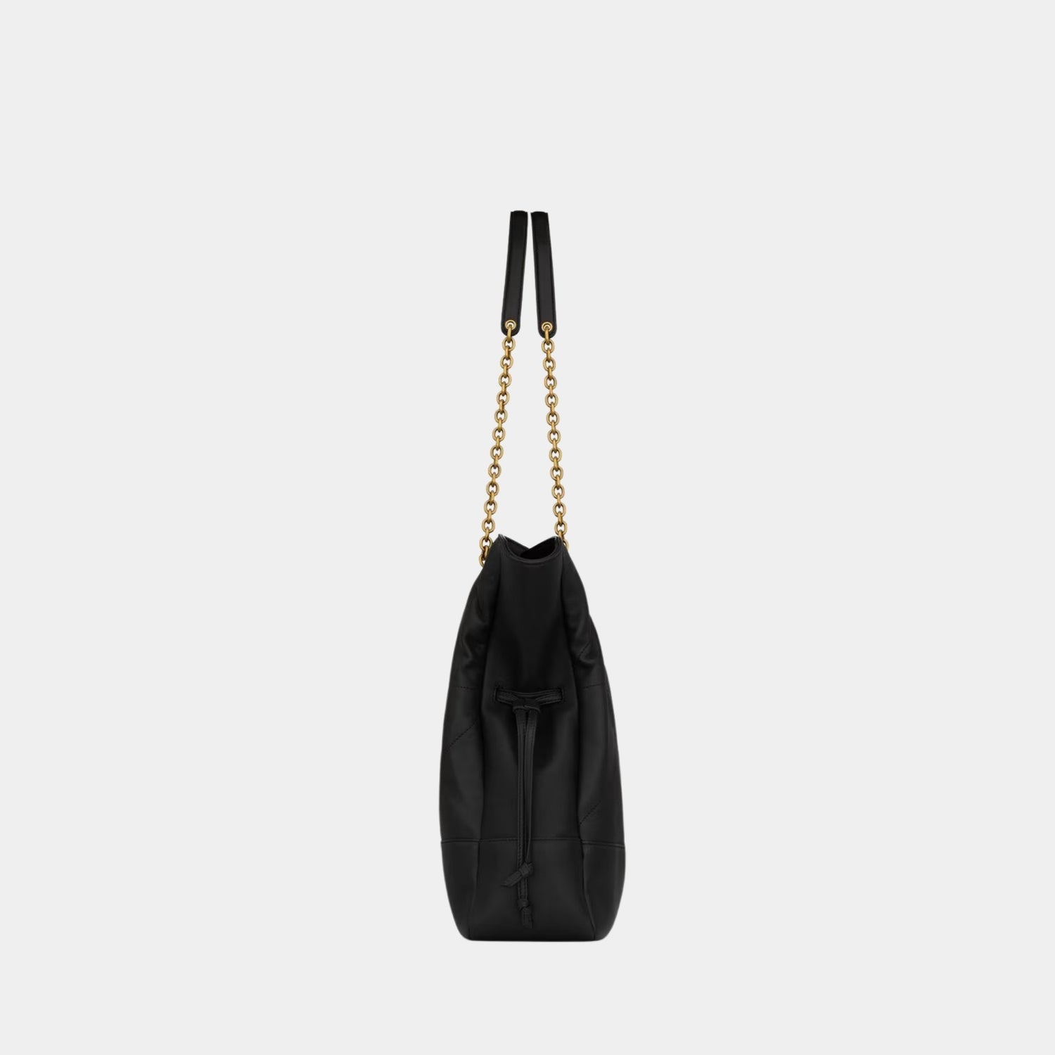 Yves Saint Laurent Jamie Shopping In Lambskin, Black, Side
