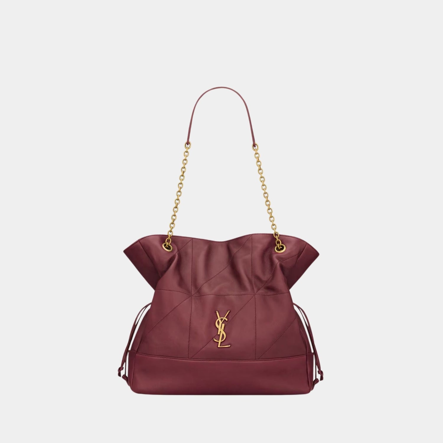 Yves Saint Laurent Jamie Shopping In Lambskin, Bordeaux, Front