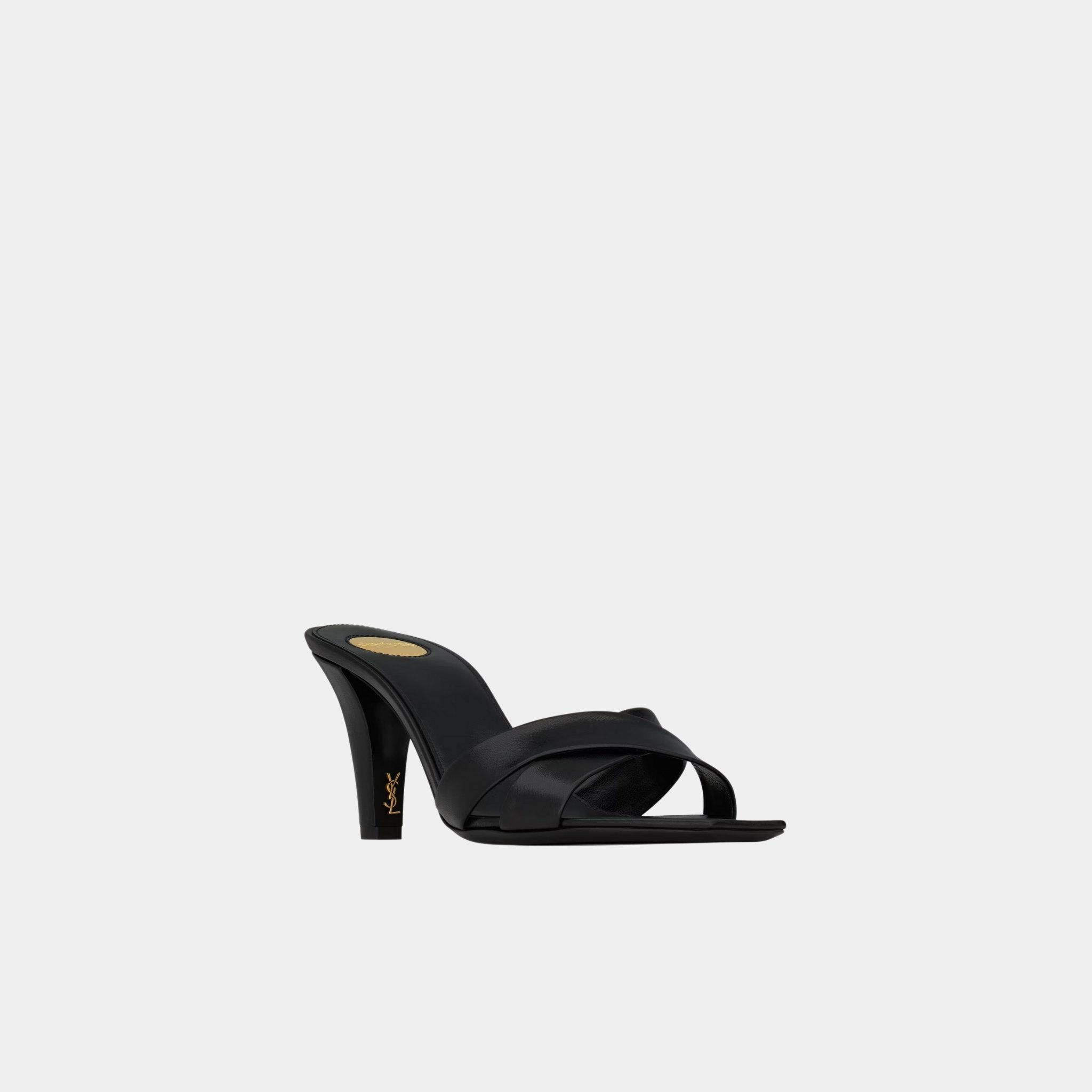 Yves Saint Laurent Jill Mules In Smooth Leather, Side, Front