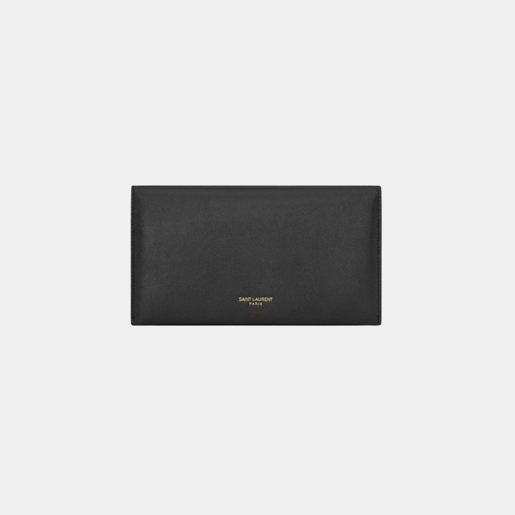 Yves Saint Laurent Letter Large Wallet In Leather, Black, Back