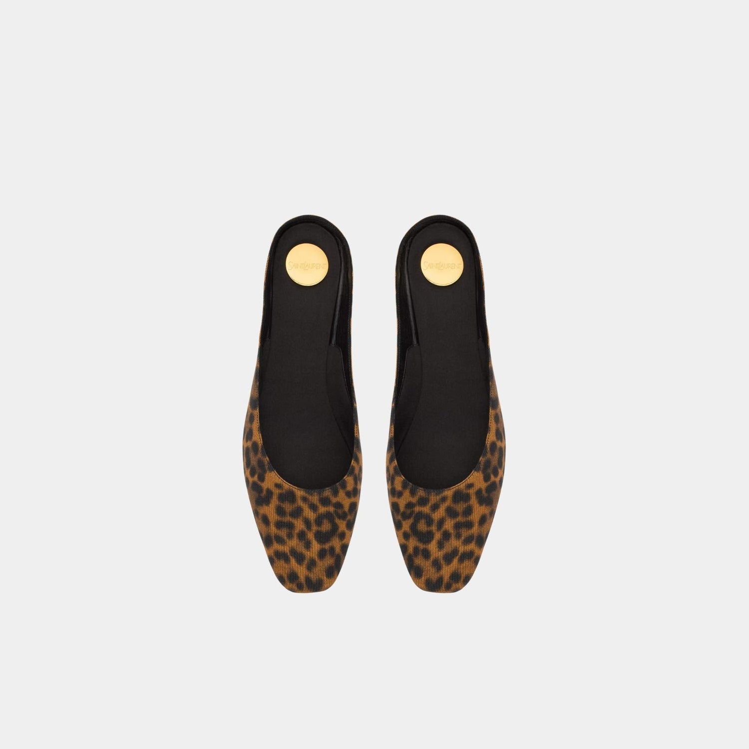 Yves Saint Laurent Lido Slip-Ons In Leopard Grosgrain, Top