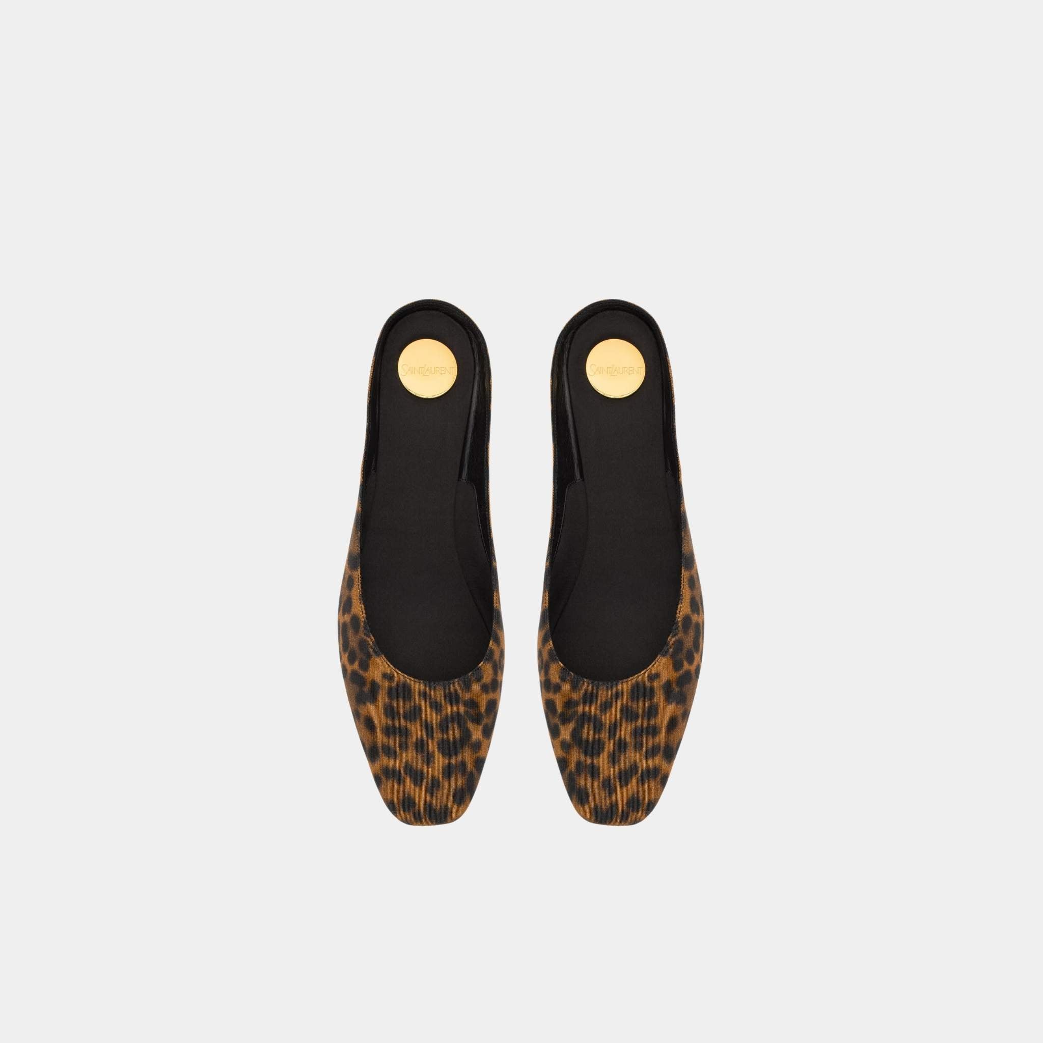 Yves Saint Laurent Lido Slip-Ons In Leopard Grosgrain, Top
