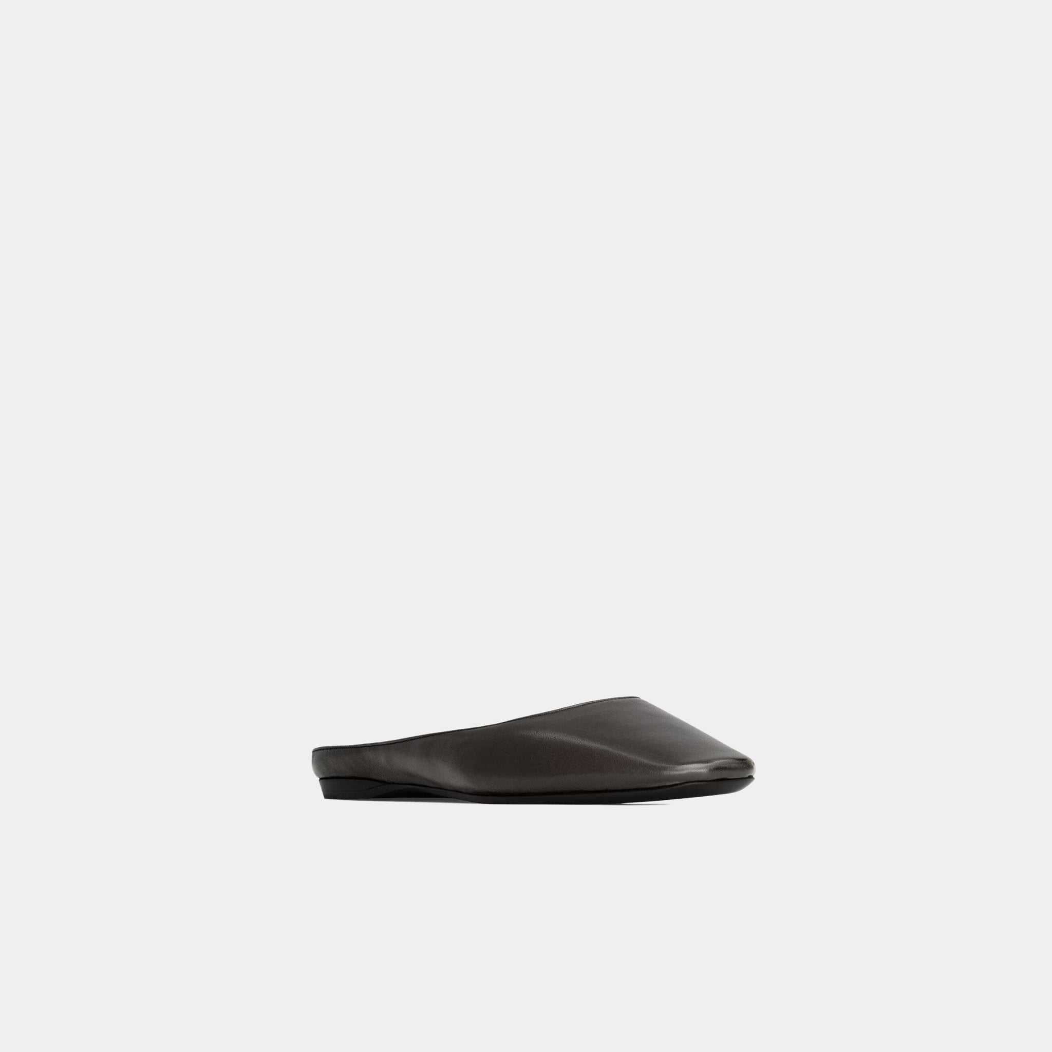 Yves Saint Laurent Lido Slip-Ons In Smooth Lambskin Leather, Front