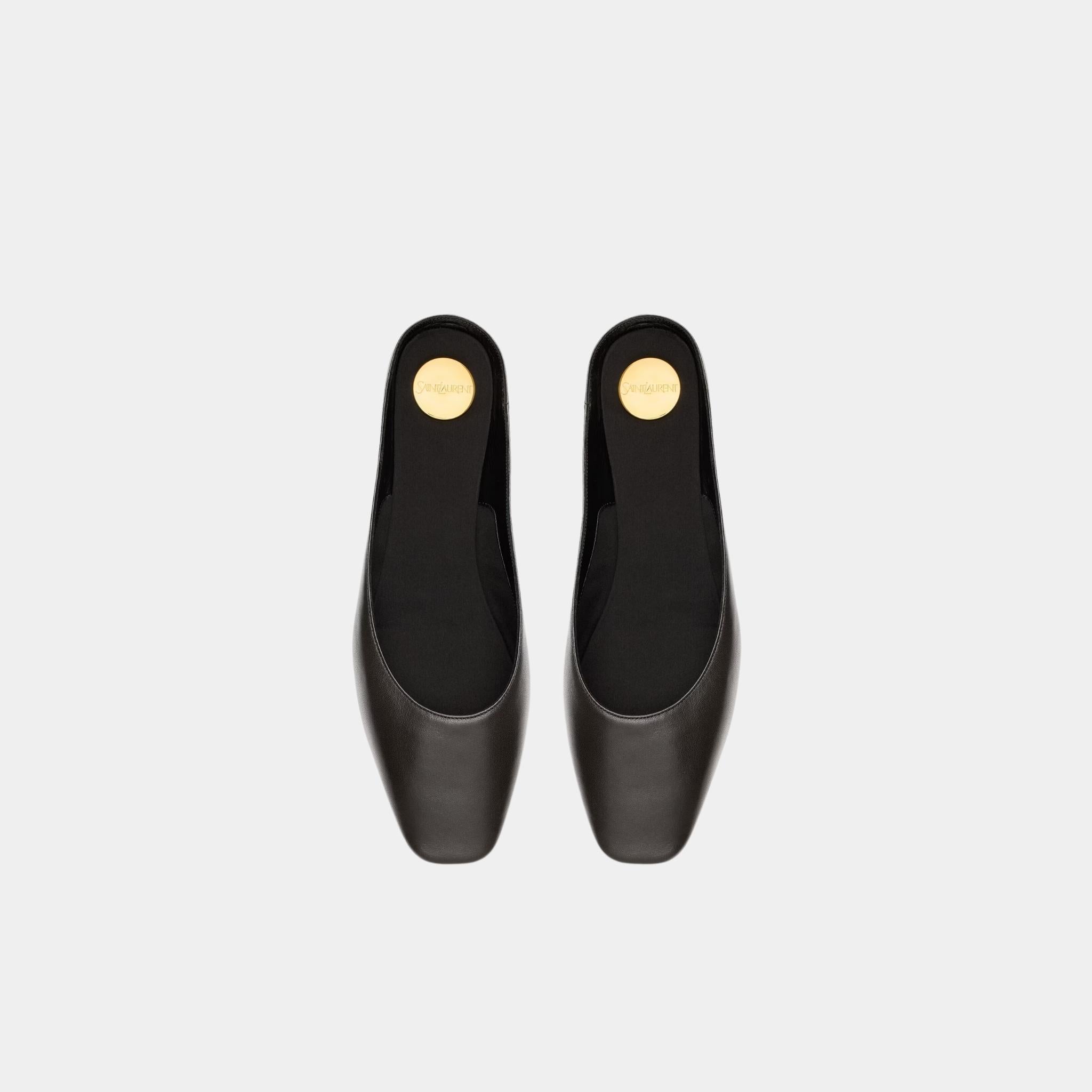 Yves Saint Laurent Lido Slip-Ons In Smooth Lambskin Leather, Top