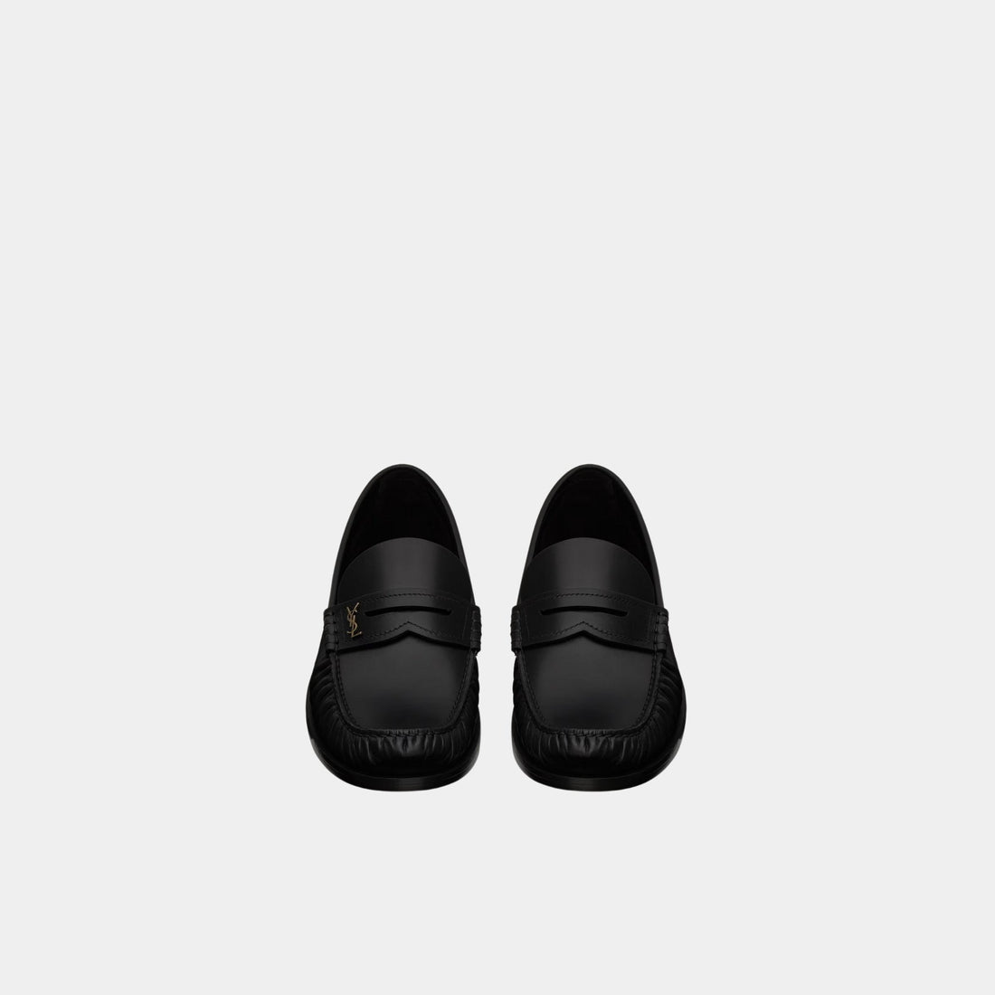 Yves Saint Laurent Loafers In Smooth Calfskin Leather, Black, Top