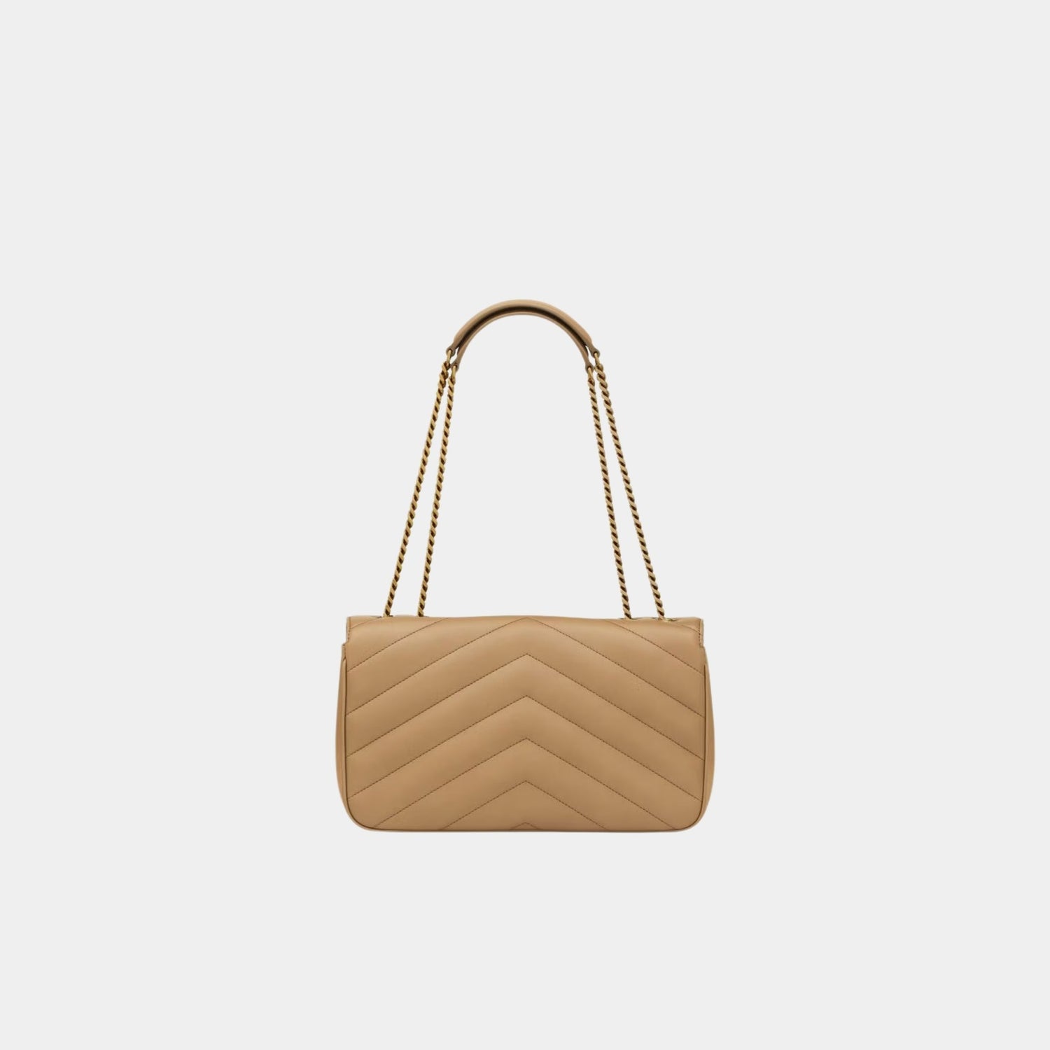 Yves Saint Laurent Loulou Medium In Matelasse Lambskin, Natural Tan, Back