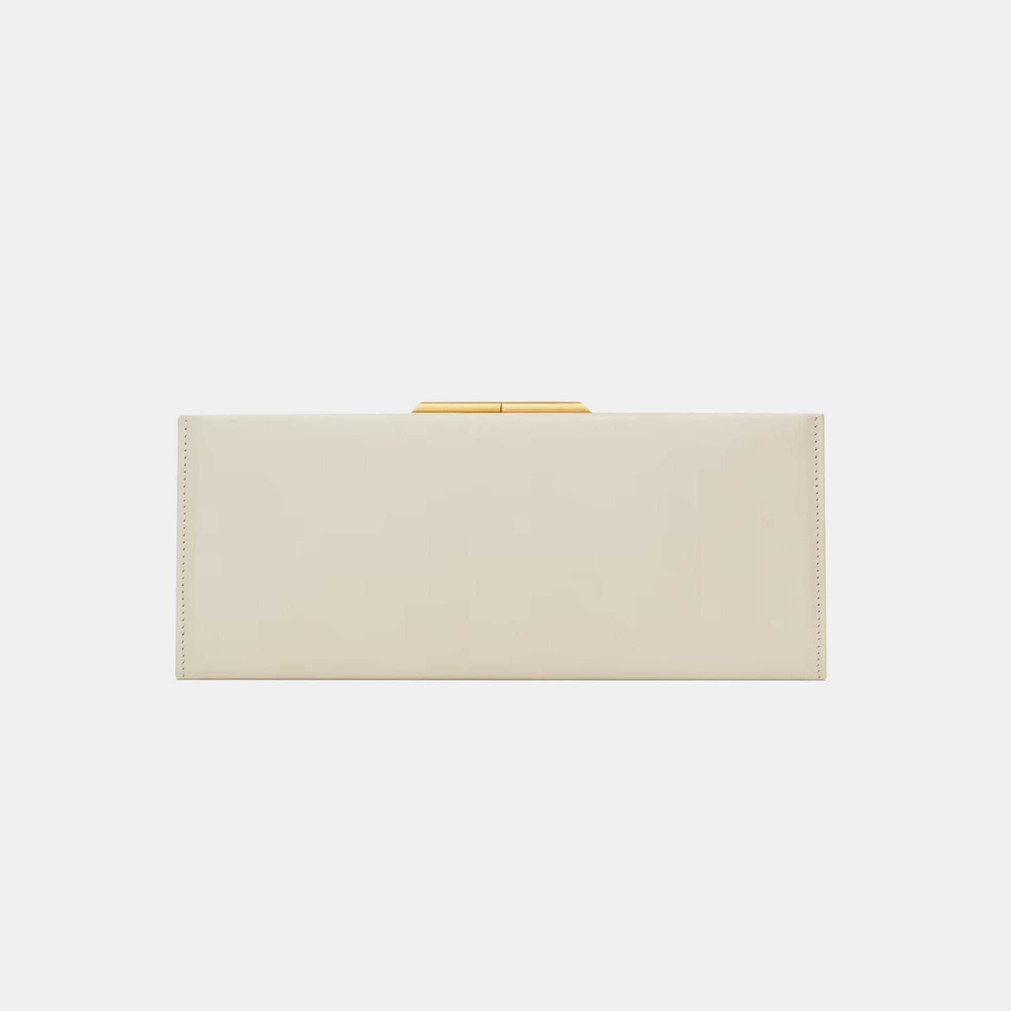 Yves Saint Laurent Midnight Small Clutch In Smooth Leather, Blanc Vintage, Back