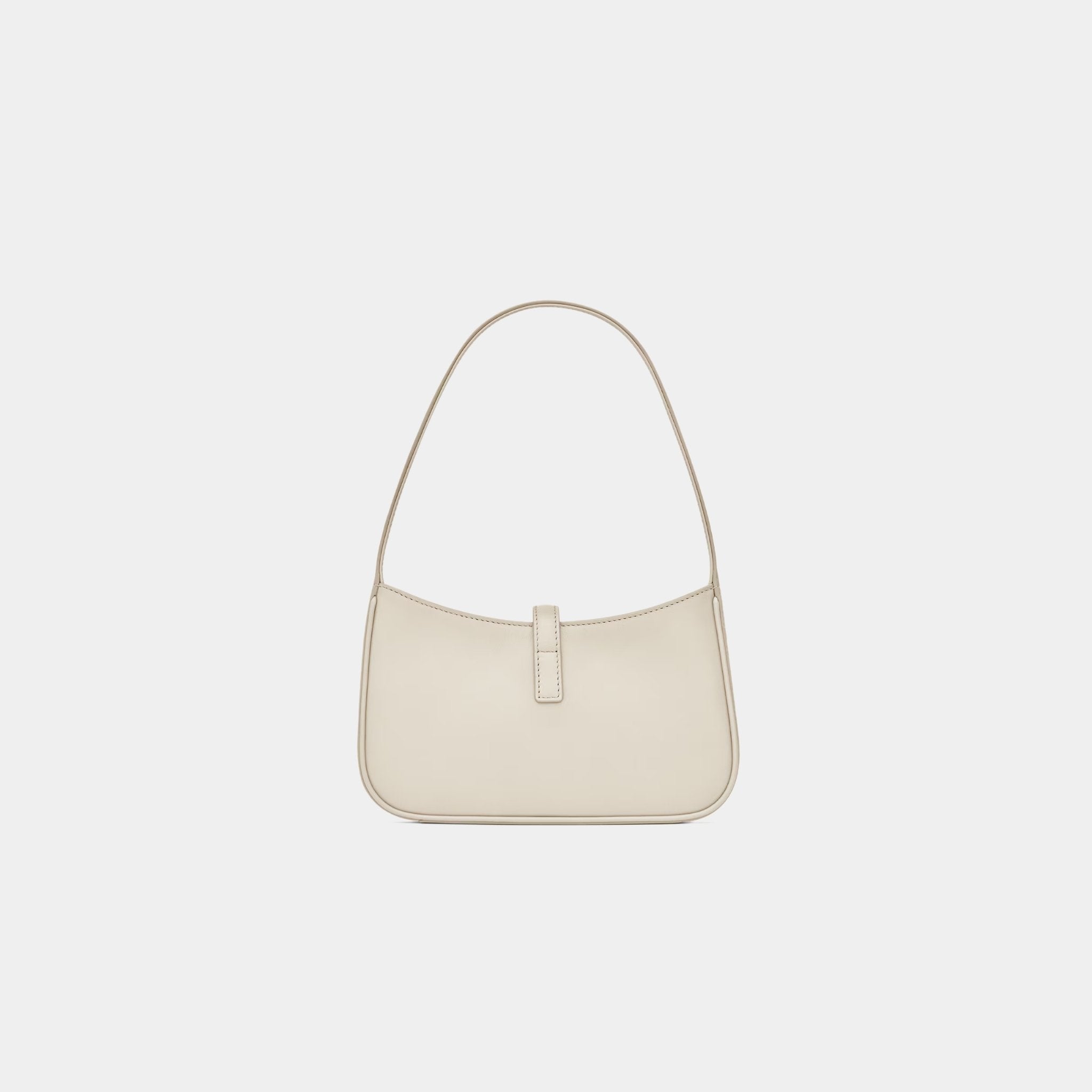 Yves Saint Laurent Mini Le 5 A 7 In Smooth Leather, Blanc Vintage, Back