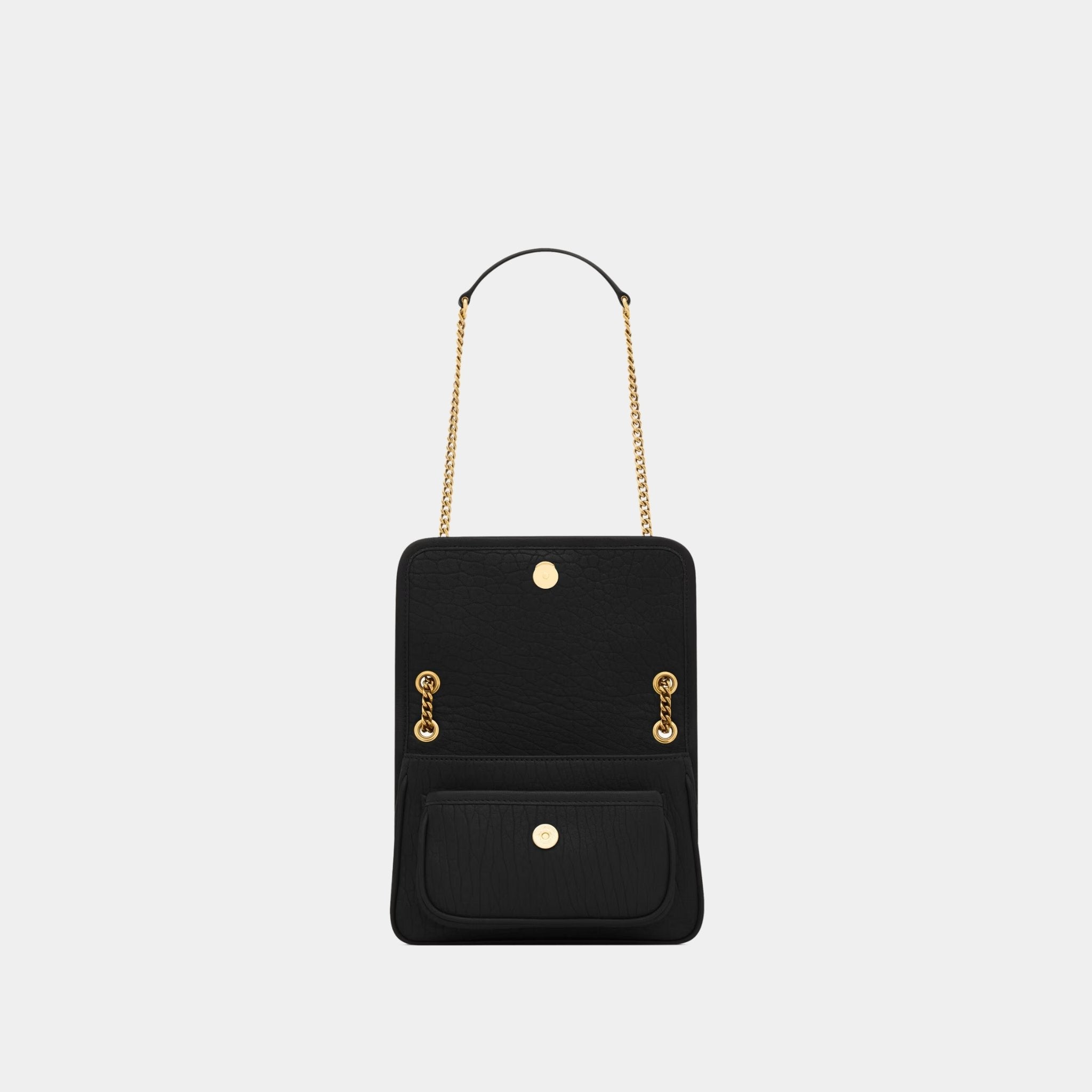 Yves Saint Laurent Niki Mini In Grained Lambskin, Black, Open
