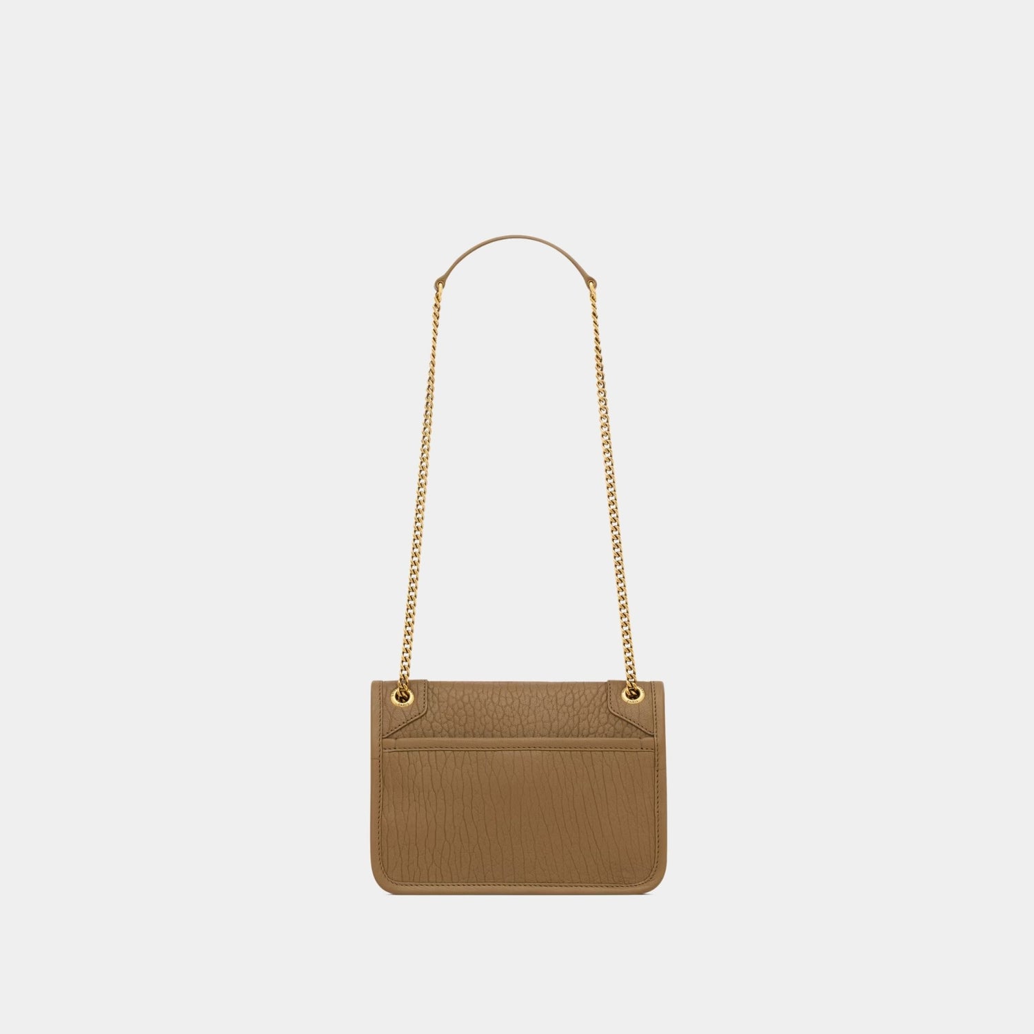 Yves Saint Laurent Niki Mini In Grained Lambskin, Dark Cork, Back