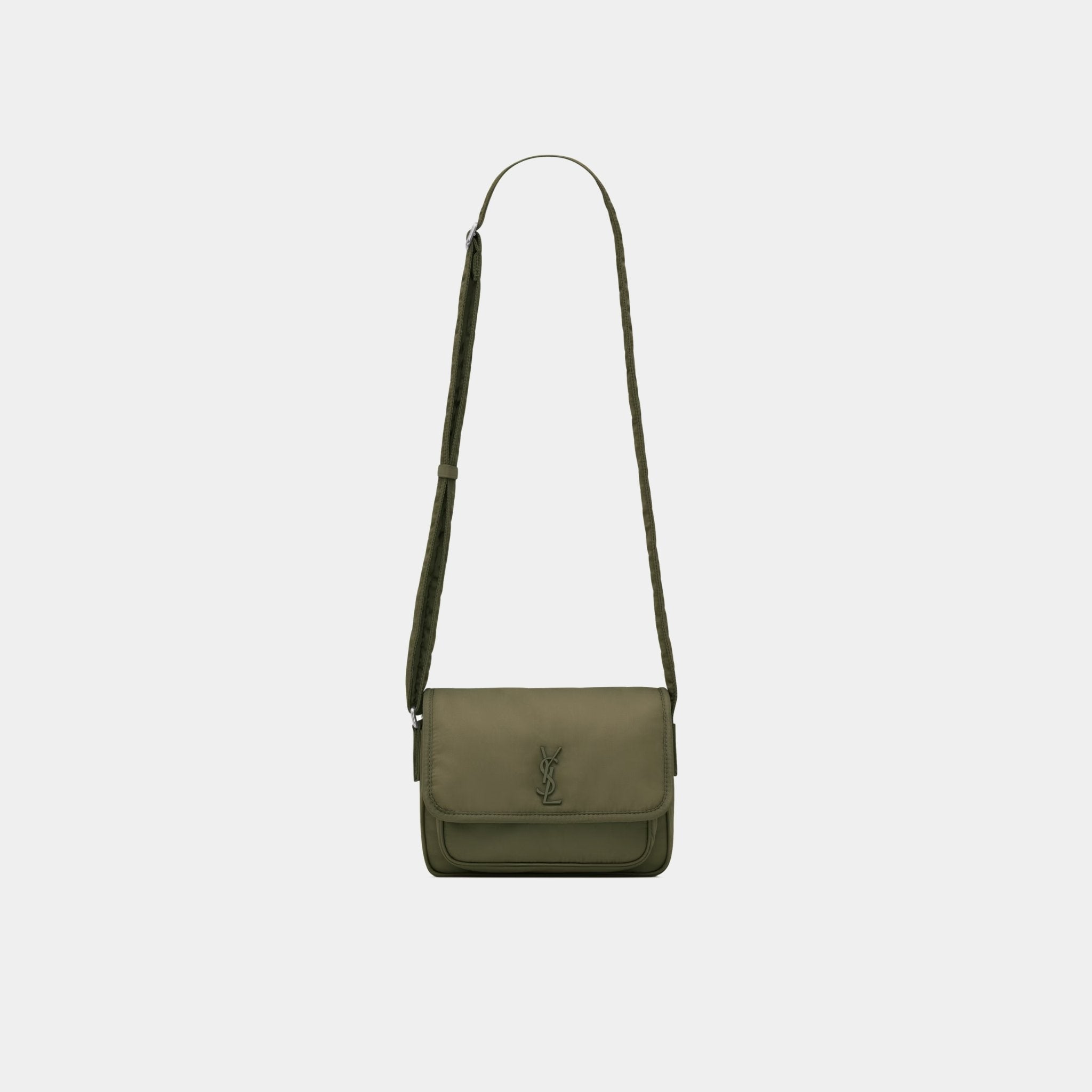 Yves Saint Laurent Niki Small Messenger In Nylon, Deep Military, Front