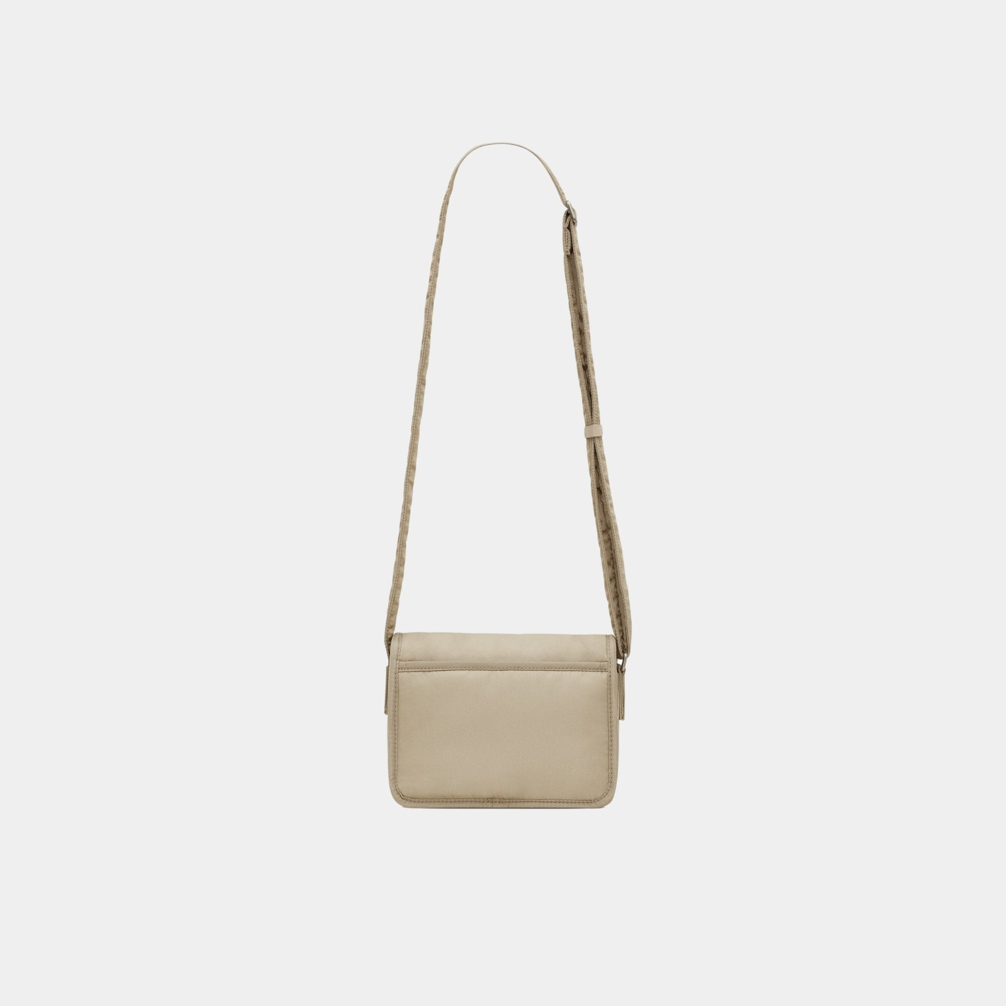 Yves Saint Laurent Niki Small Messenger In Nylon, Grey Hay, Back