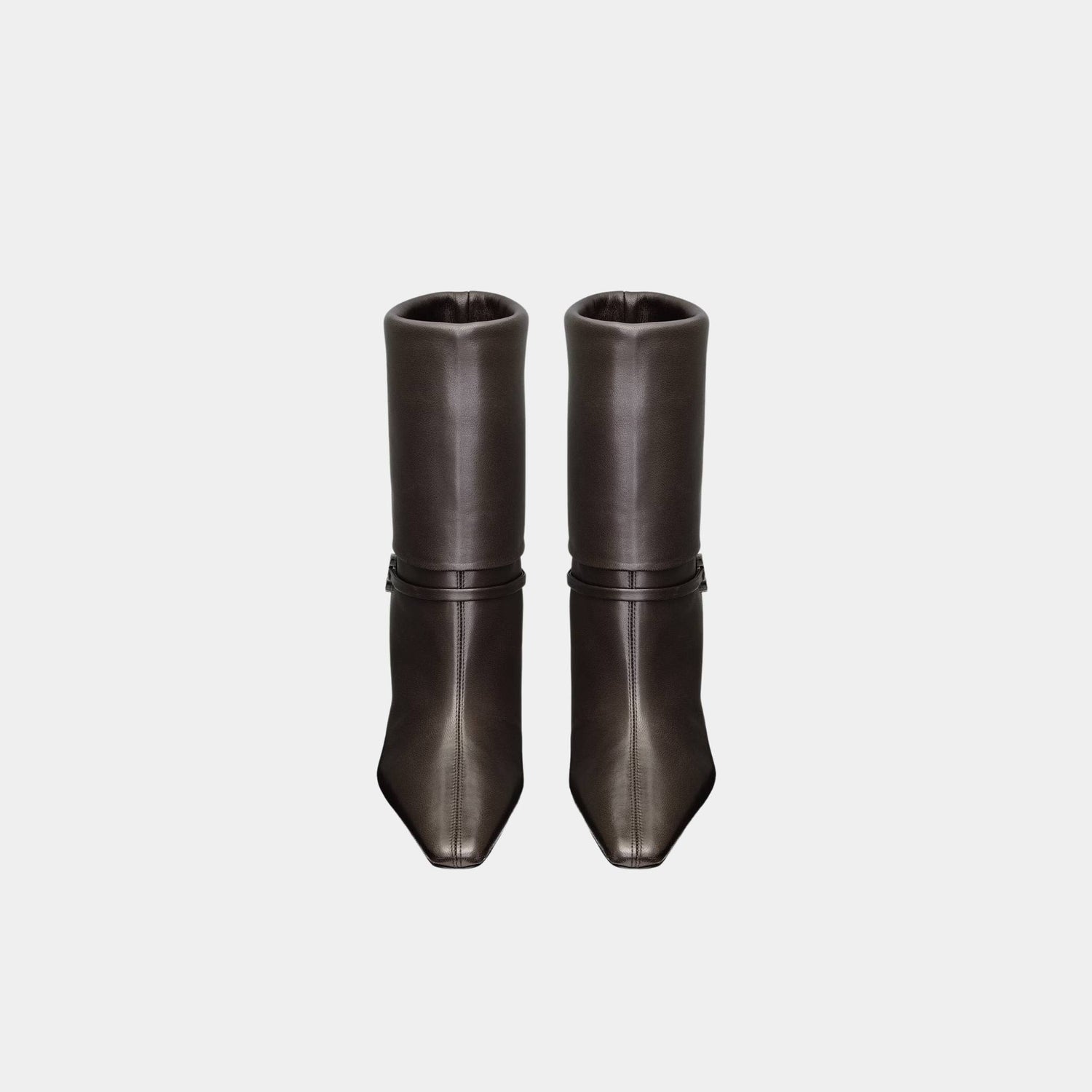 Yves Saint Laurent Niki Smooth Leather Ankle Boots, Eagle Brown, Front