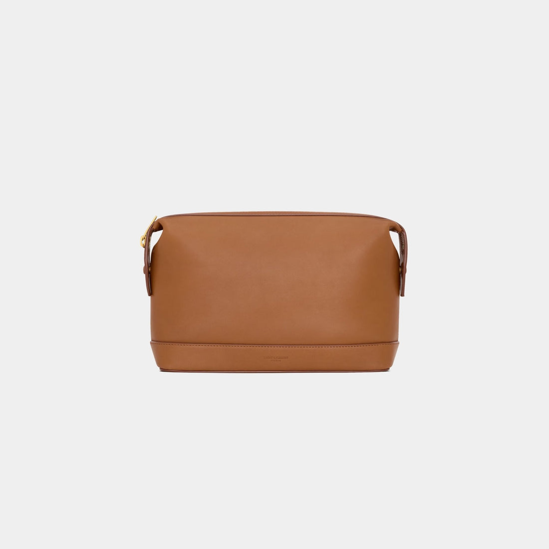 Yves Saint Laurent Paris Small Pouch In Vegetable-Tanned Leather, Brick, Front