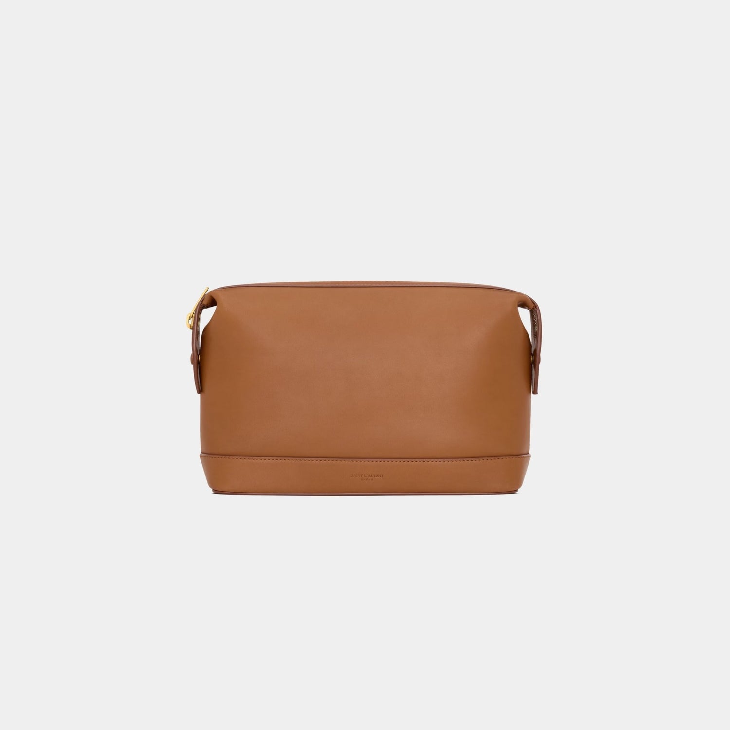 Yves Saint Laurent Paris Small Pouch In Vegetable-Tanned Leather, Brick, Front