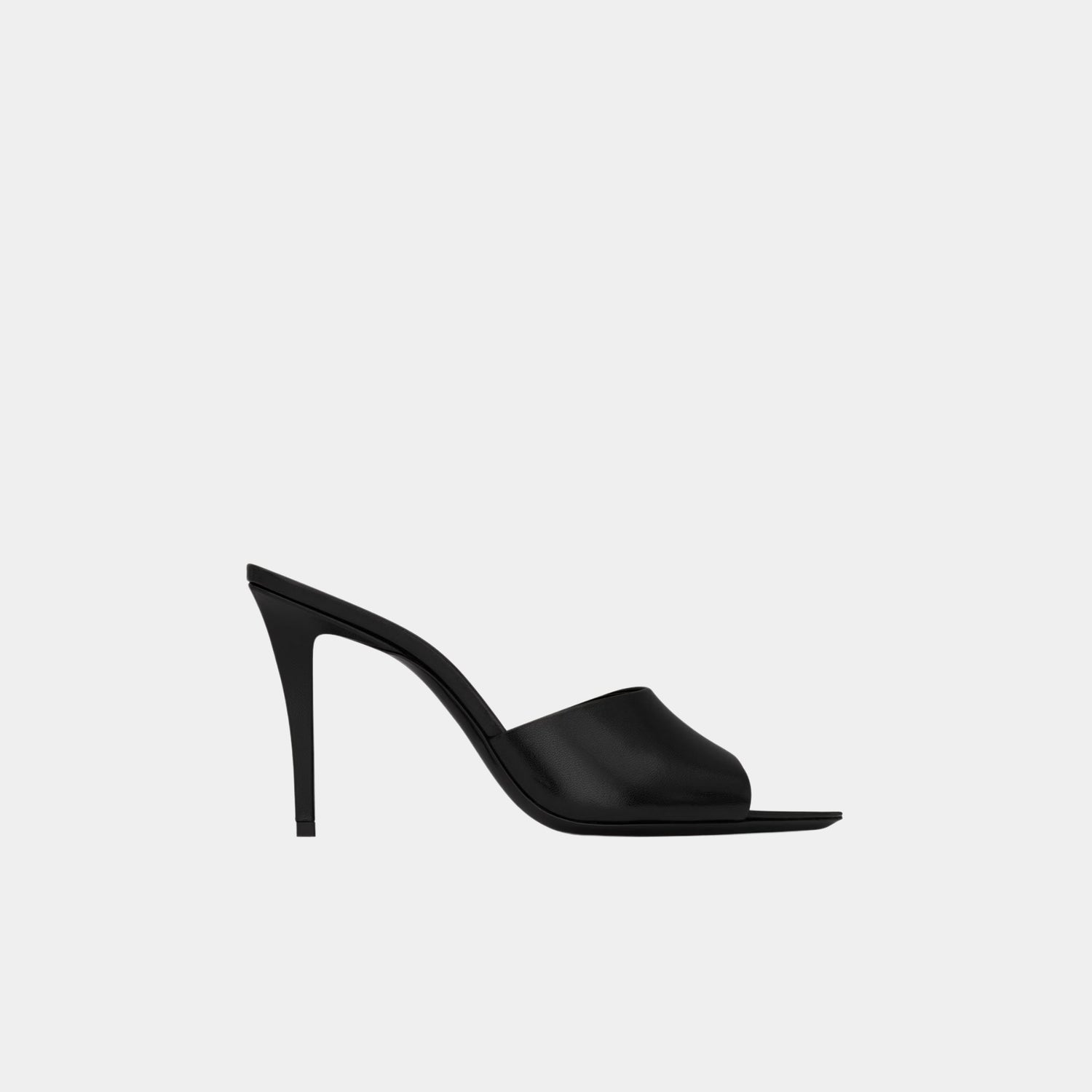 Yves Saint Laurent Romy Mules In Smooth Leather, Black, Side