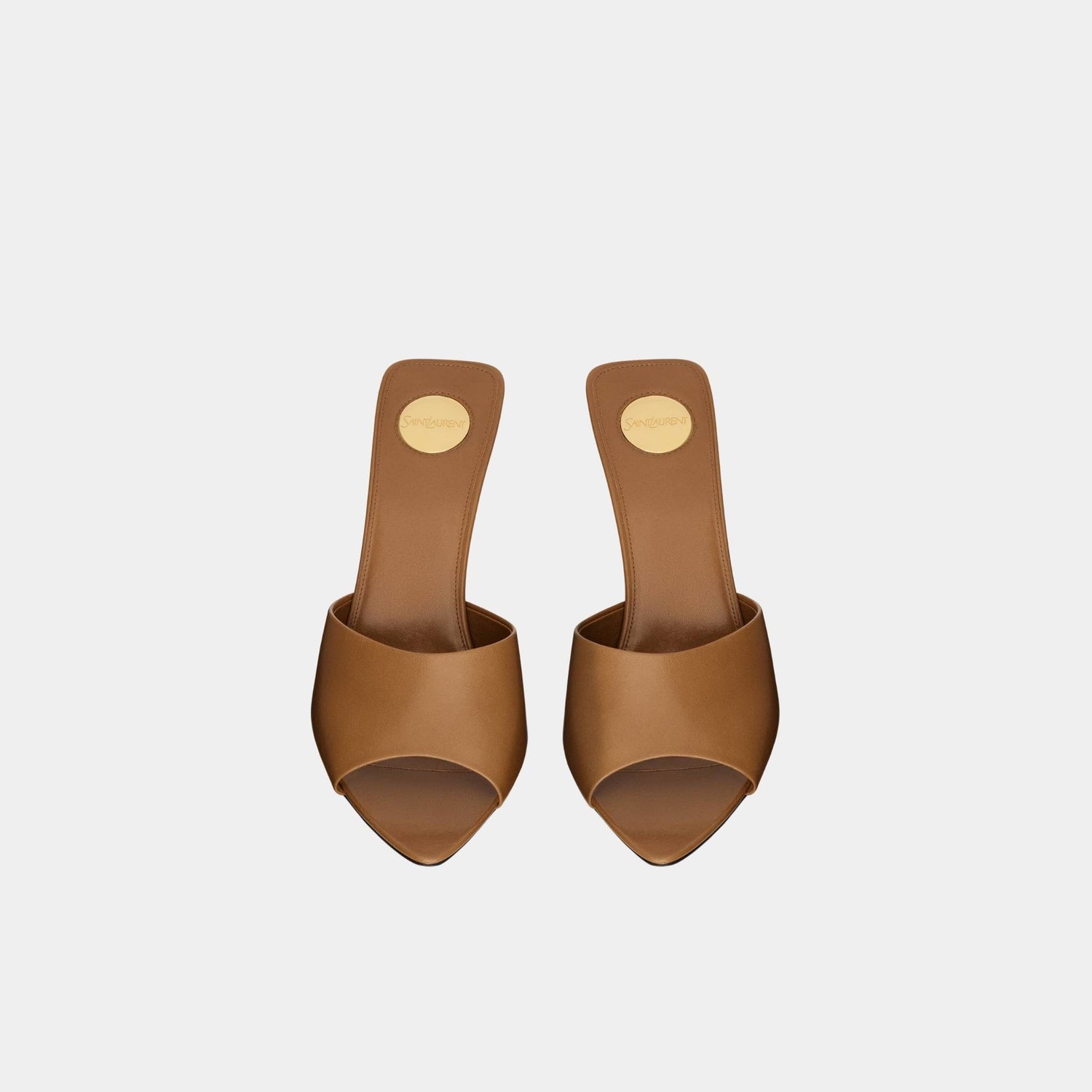 Yves Saint Laurent Romy Mules In Smooth Leather, Macadamia, Front