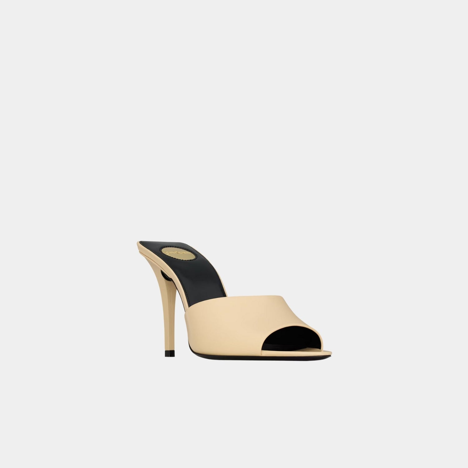 Yves Saint Laurent Romy Mules In Smooth Leather, Soft White, Side, Front