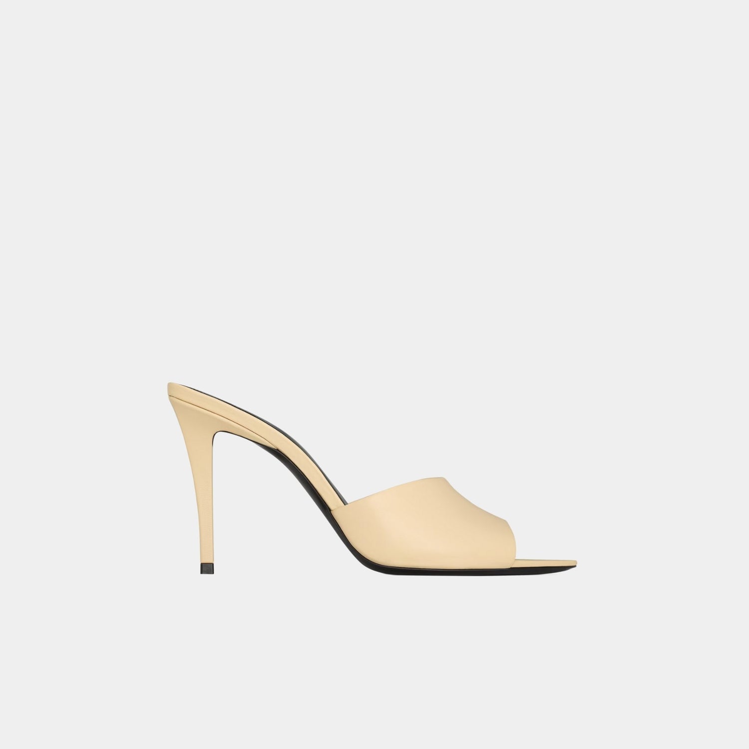 Yves Saint Laurent Romy Mules In Smooth Leather, Soft White, Side