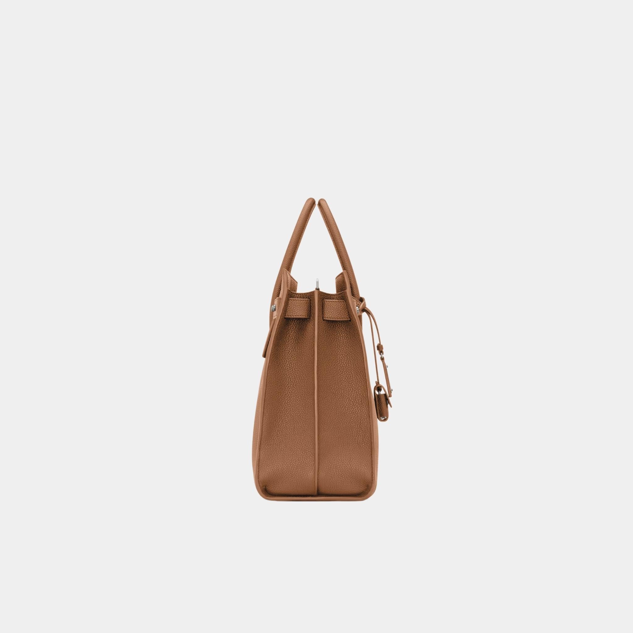 Yves Saint Laurent Sac De Jour Thin Large In Grained Leather, Fox, Side