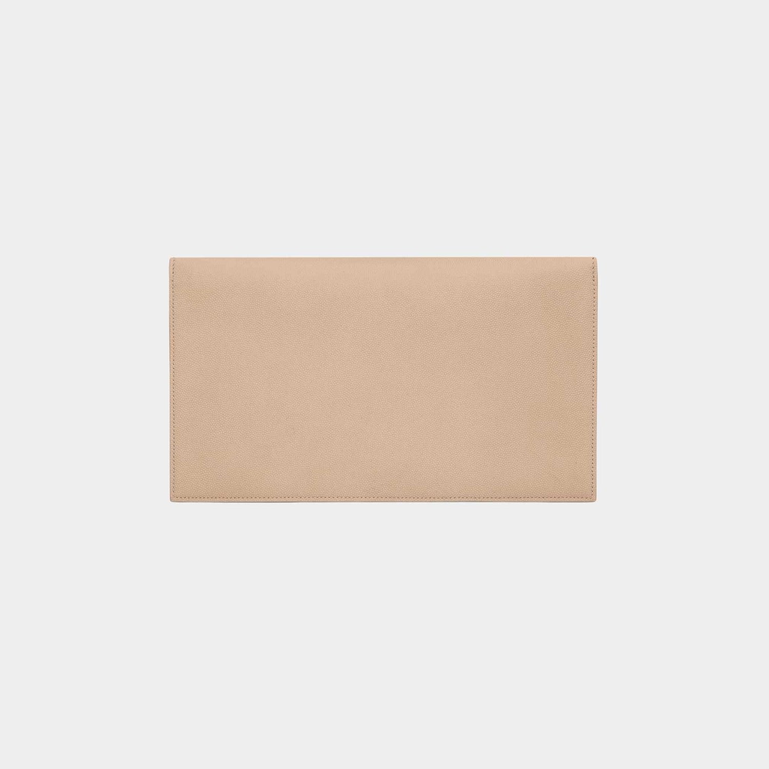 Yves Saint Laurent Uptown Pouch In Grain De Poudre Leather, Dark Beige, Back