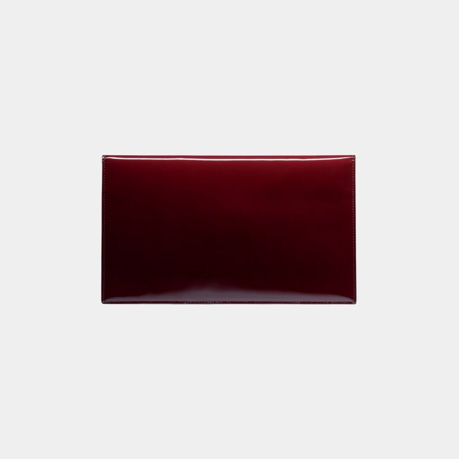 Yves Saint Laurent Uptown Pouch Patent Leather With Canvas Lining, Dark Red Wine, Back