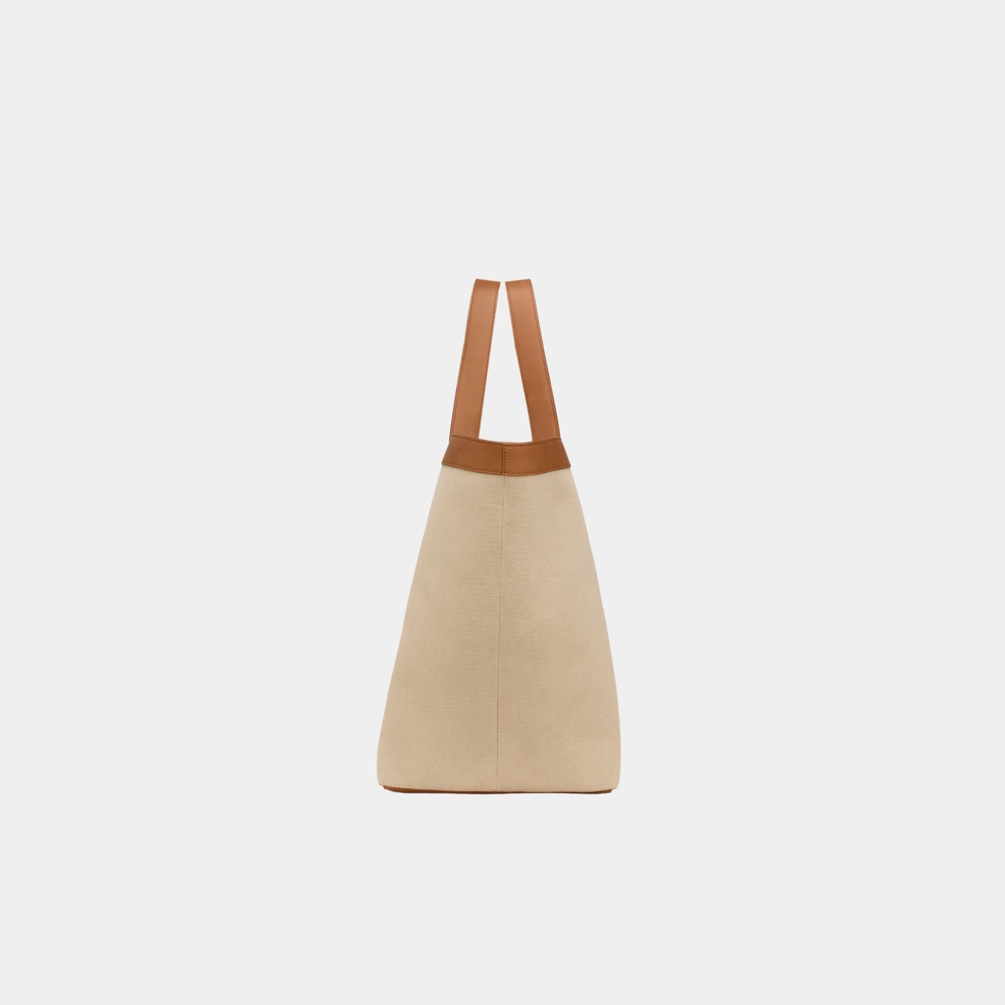 Yves Saint Laurent Y Tote In Canvas And Vegetable-Tanned Leather, Side